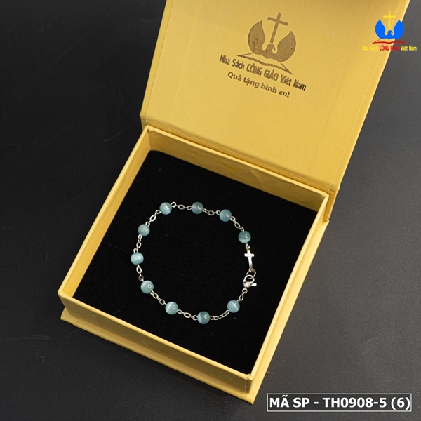 Lắc Mân Côi đá mắt mèo màu xanh ngọc lam nhạt 6ly_thumbnail_1