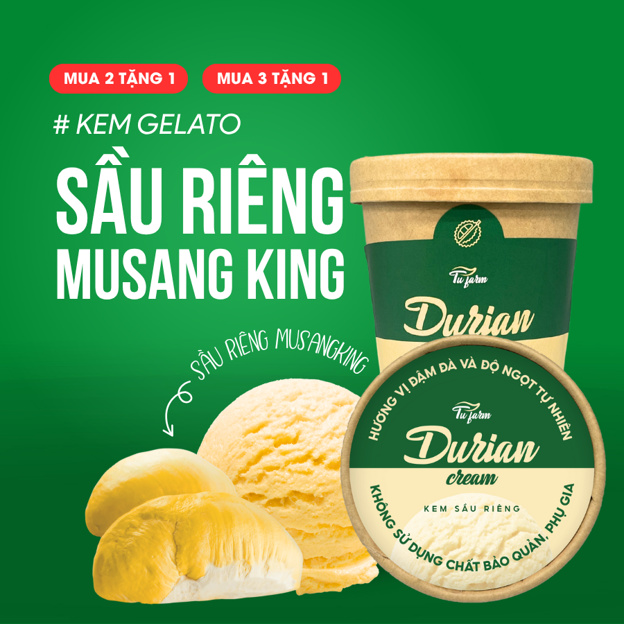 Kem Gelato - Vị Sầu Riêng Musang King