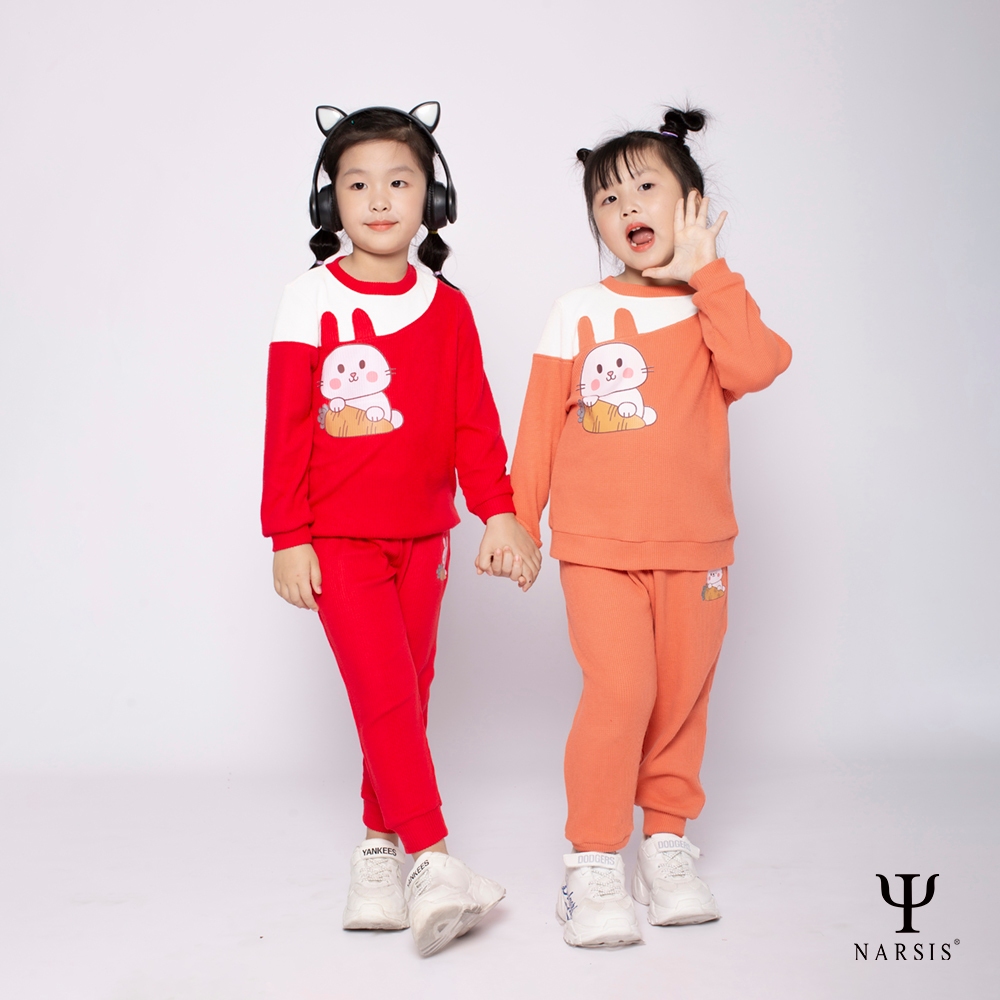 ĐỒ BỘ QUẦN ÁO THU ĐÔNG DÀI TAY CHO BÉ GÁI NARSIS CHẤT LIỆU COTTONN HOA TIẾT HÌNH CON THỎ DỄ THƯƠN...