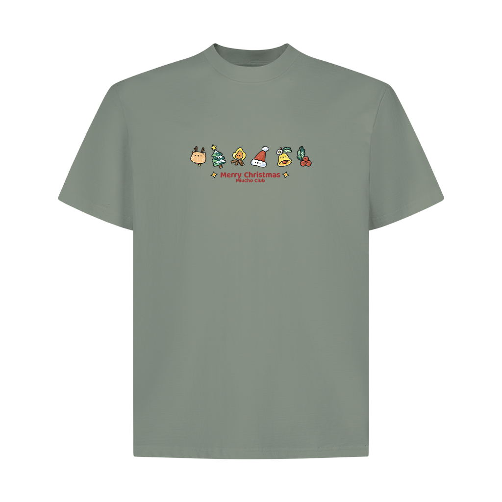 Áo thun giáng sinh noel local brand form rộng chất vải cotton 2c 250GSM 1717 Miucho in mix_thumbnail_9