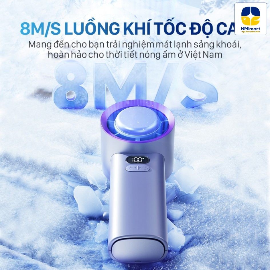 Quạt Cầm Tay Mini NMIMART 100 Mức Gió, Sạc Nhanh, Làm Mát Nhanh Dùng Lên Đến 10 Giờ_thumbnail_7