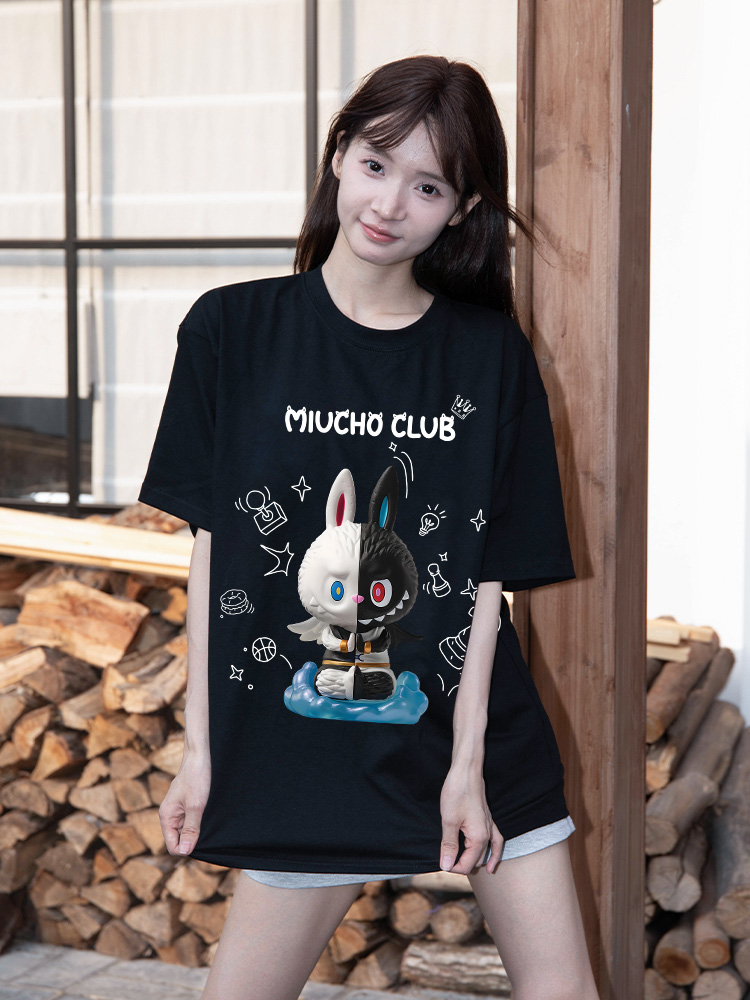 Áo phông labubu form rộng unisex ATD1441 Miucho tay ngắn cổ tròn in mix_thumbnail_2