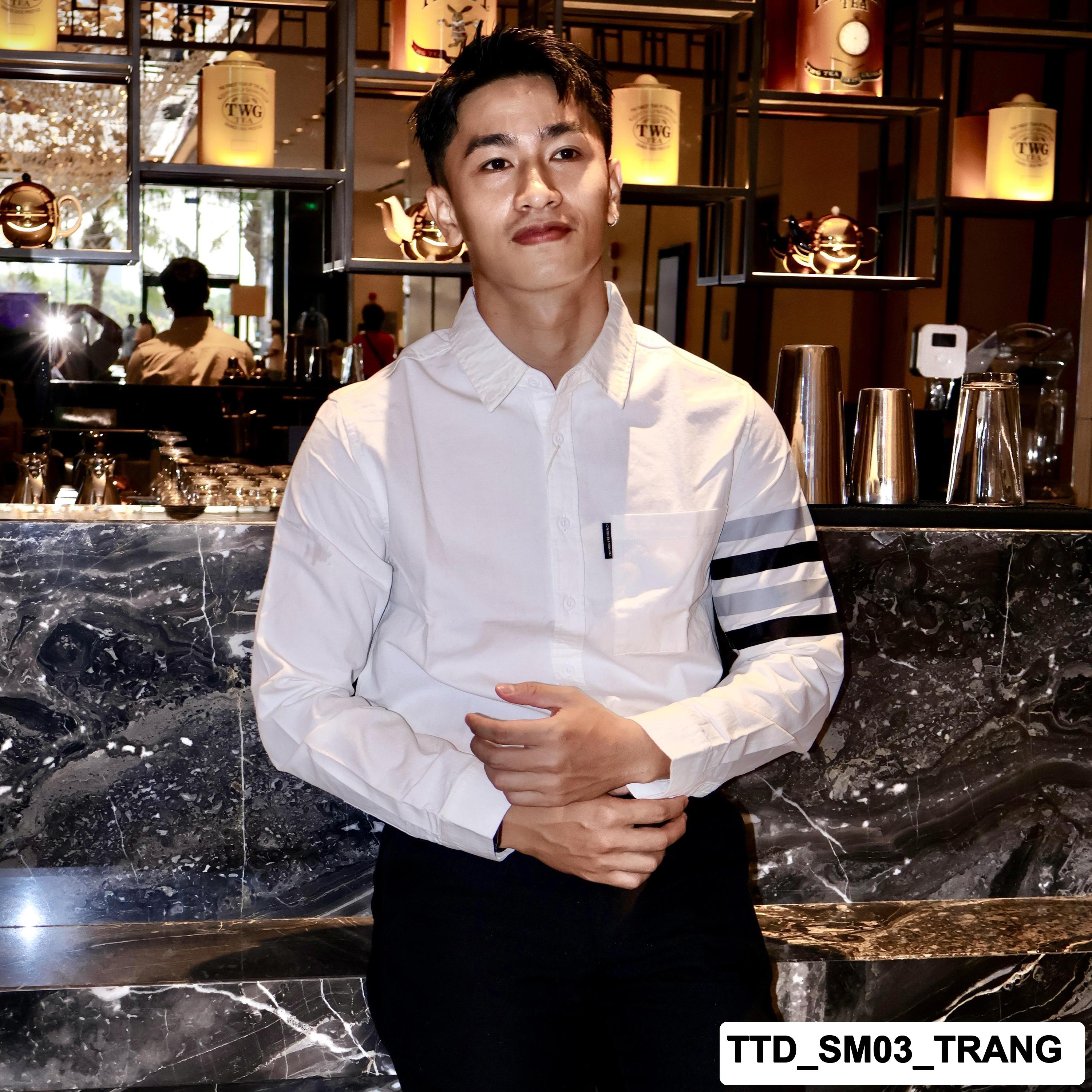 TTD_SM03 - Sơ mi thiết kế chuẩn sọc tay nhấn