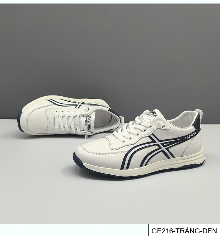 GE216 - Giày thể thao màu trắng da bò lớp đầu cho nam, giày hợp thời trang nam, giày thường ngày sang trọng nhẹ nhàng cao cấp dễ phối đồ thích hợp châu Âu da thật_thumbnail_6