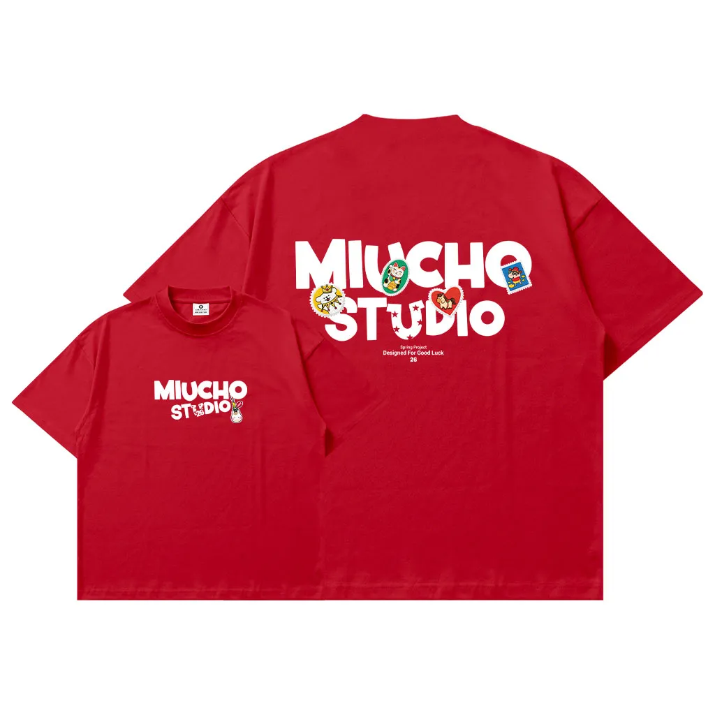 Áo thun Tết boxy nam nữ local brand Miucho Studio vải dày dặn thoáng mát tôn dáng 2981