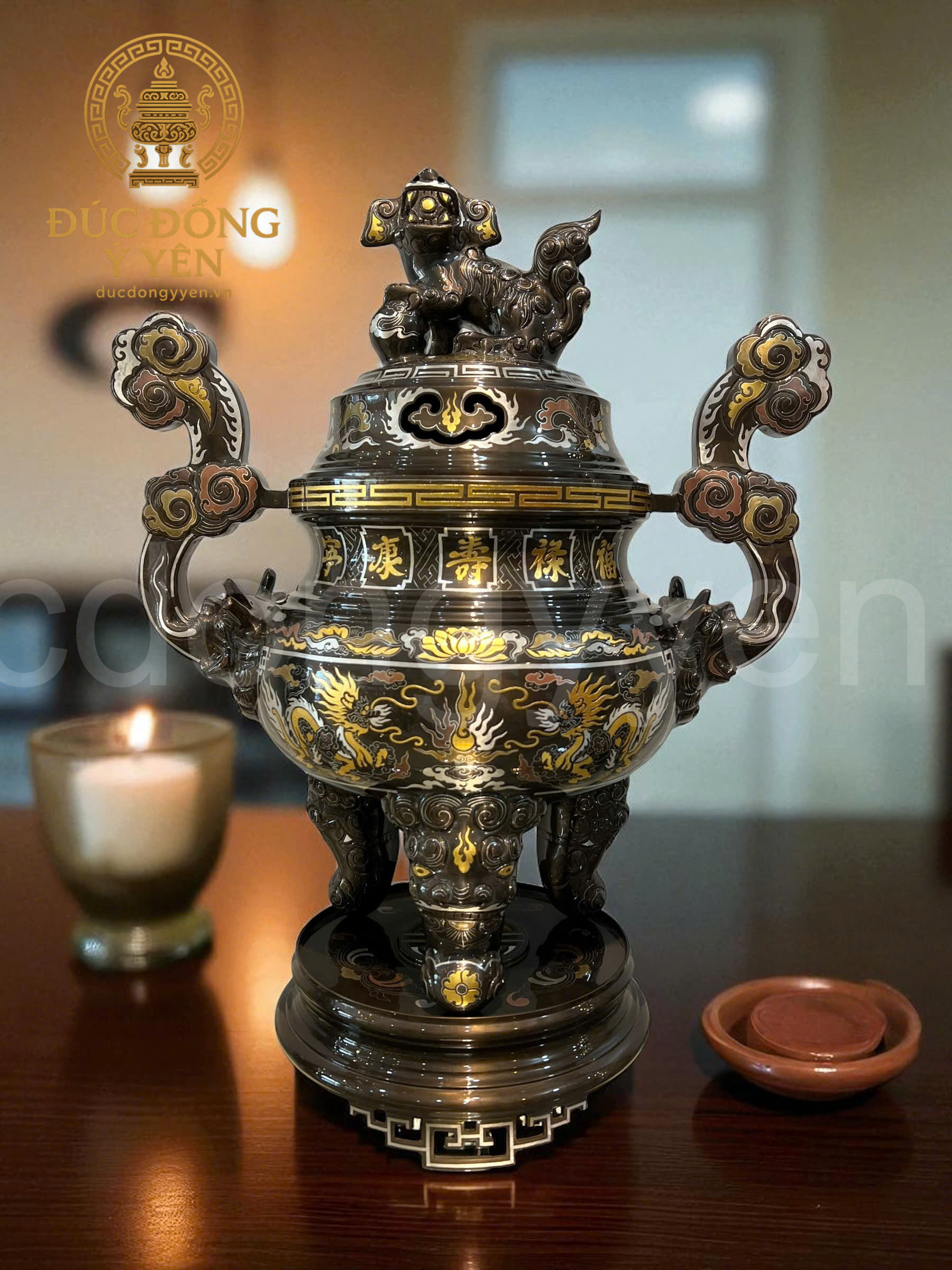 Bộ đỉnh thờ ngũ sự khảm ngũ sắc kỹ sắc nét_thumbnail_1