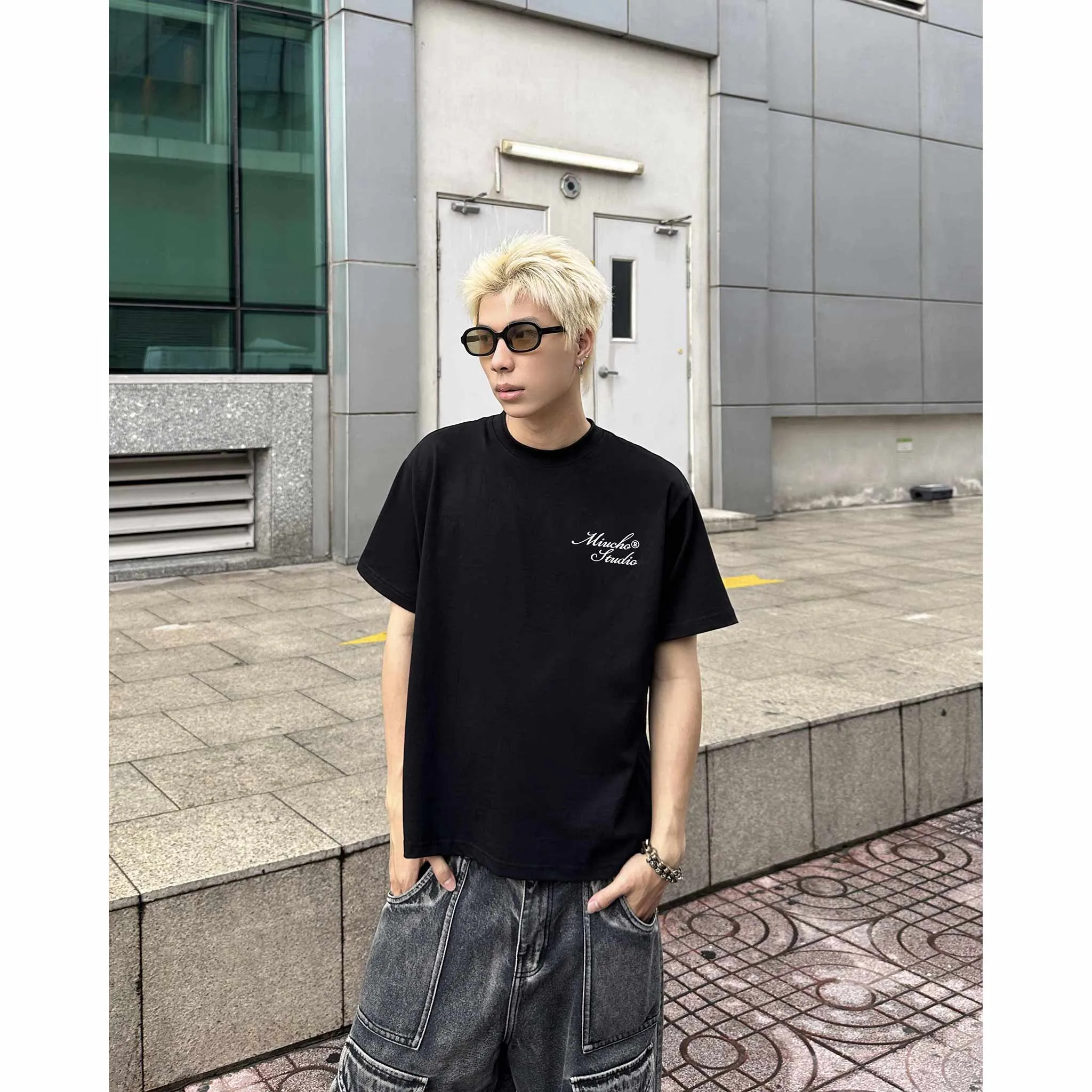 Áo thun boxy unisex basic dễ phối đồ 2530 Miucho Club chất vải cotton cao cấp thoáng mát thoải mái_thumbnail_3