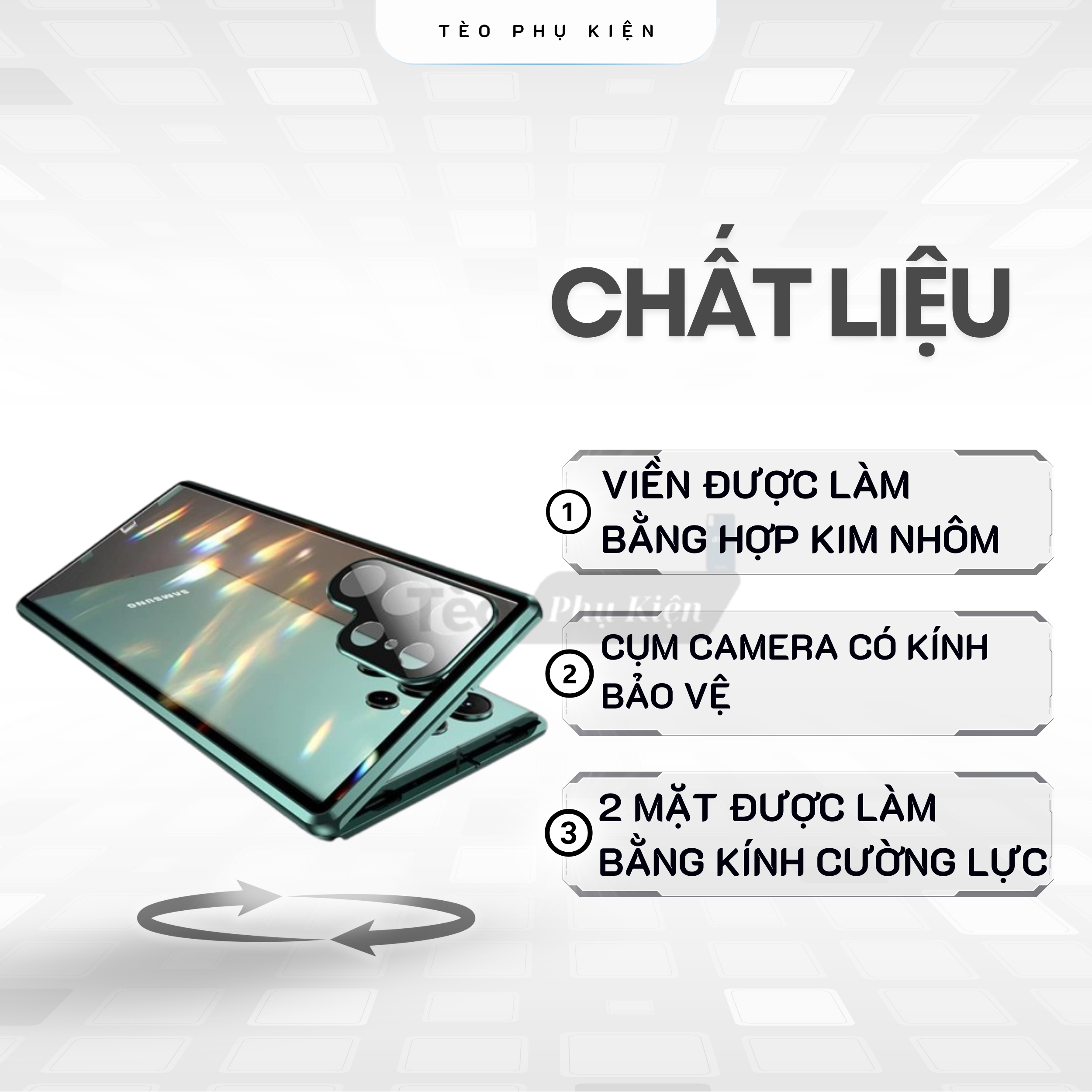 ỐP LƯNG ĐIỆN THOẠI 2 MẶT SAMSUNG GALAXY S LÀM BẰNG KIM LOẠI CÓ KÍNH CƯỜNG LỰC CHỐNG NHÌN TRỘM_thumbnail_5