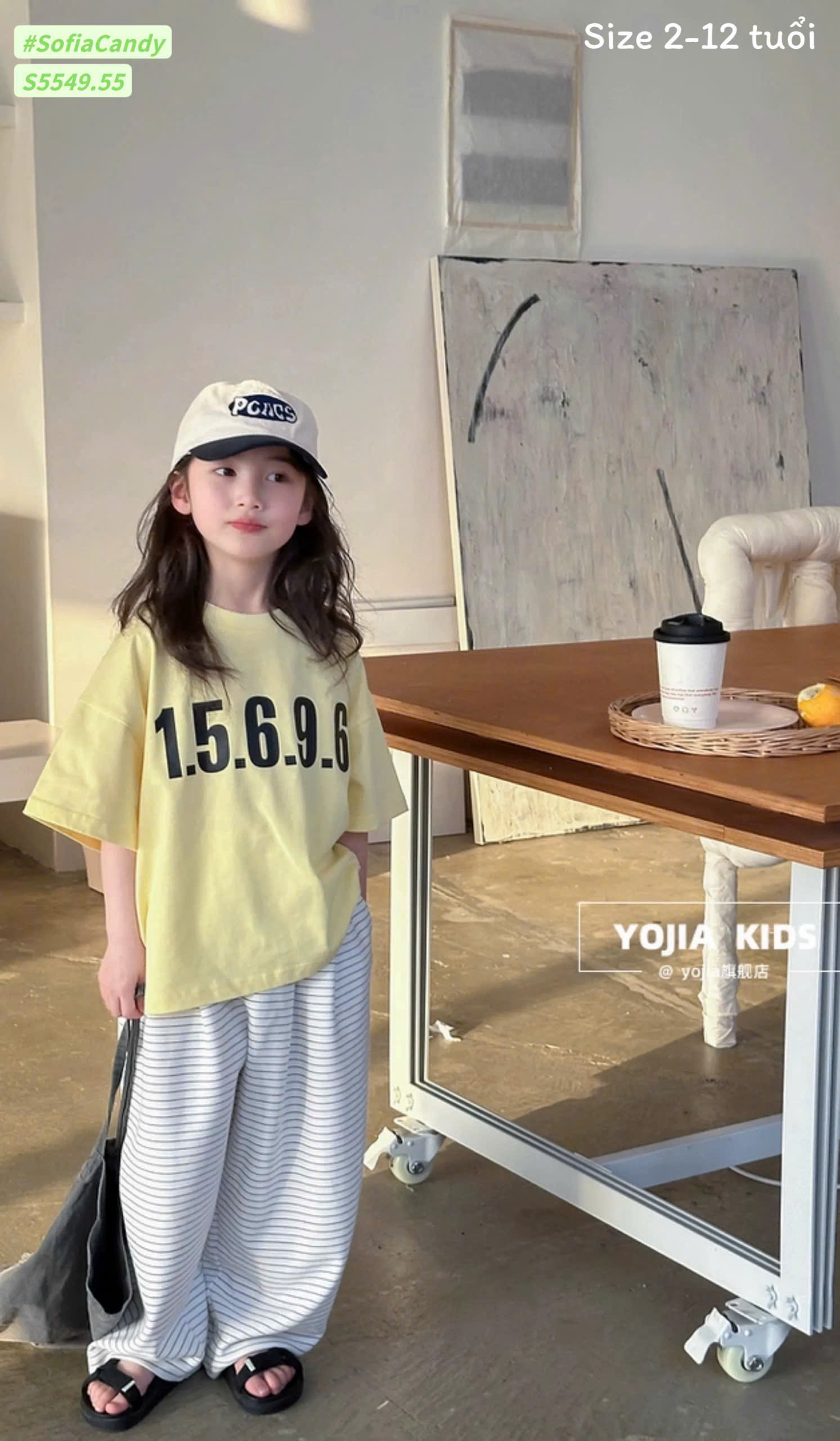 Set áo thun in số + quần sọc bé_thumbnail_6