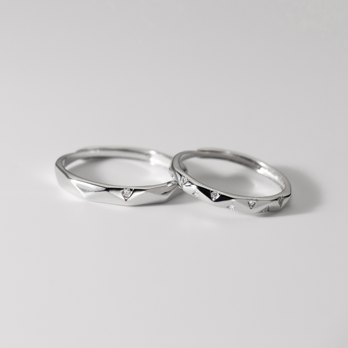 ĐN87 - Nhẫn đôi đa giác ngôi sao freesize