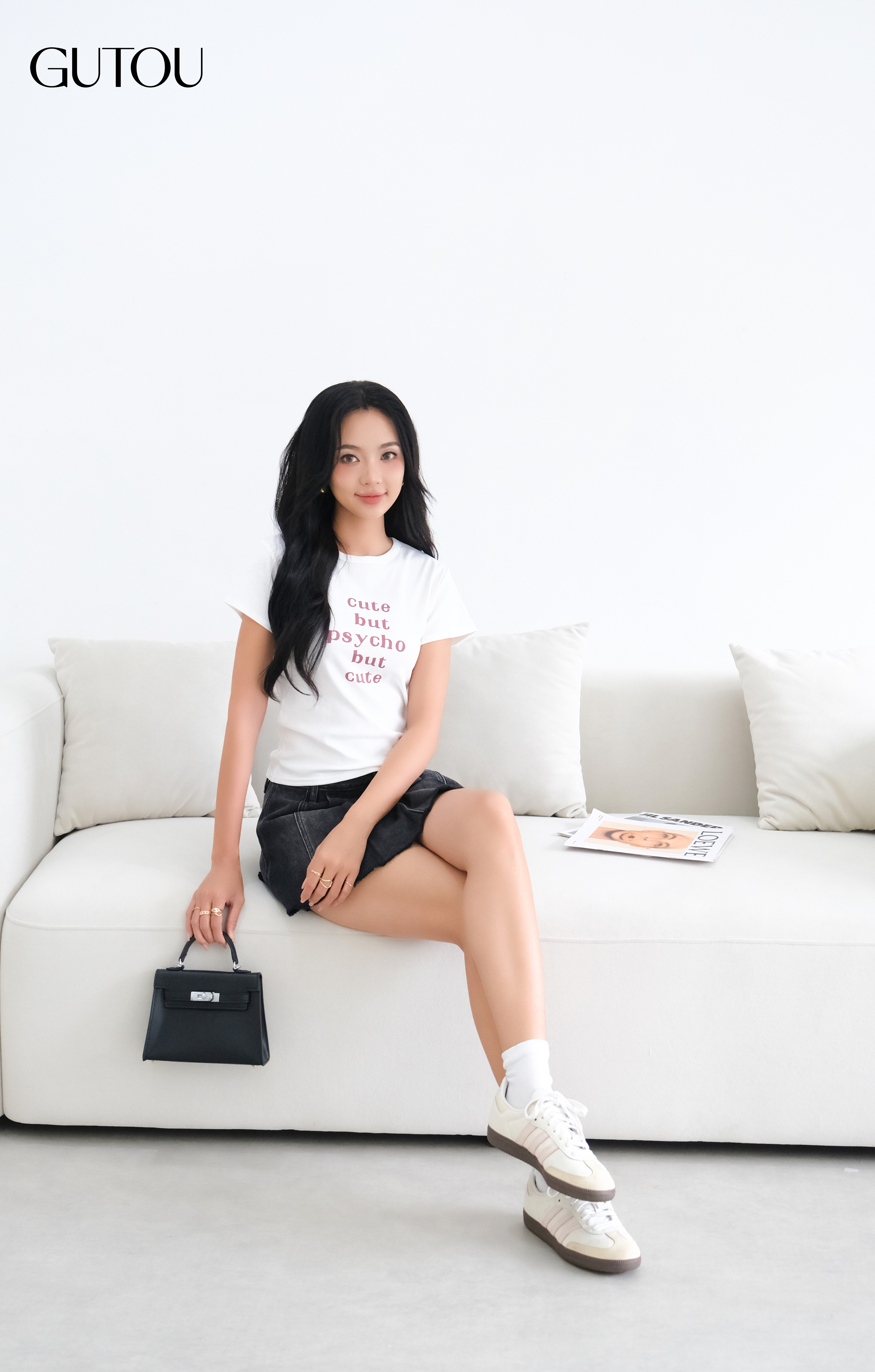 [ GUTOU ] Quần Váy Jean Wash Bụi Xếp Ly_thumbnail_8