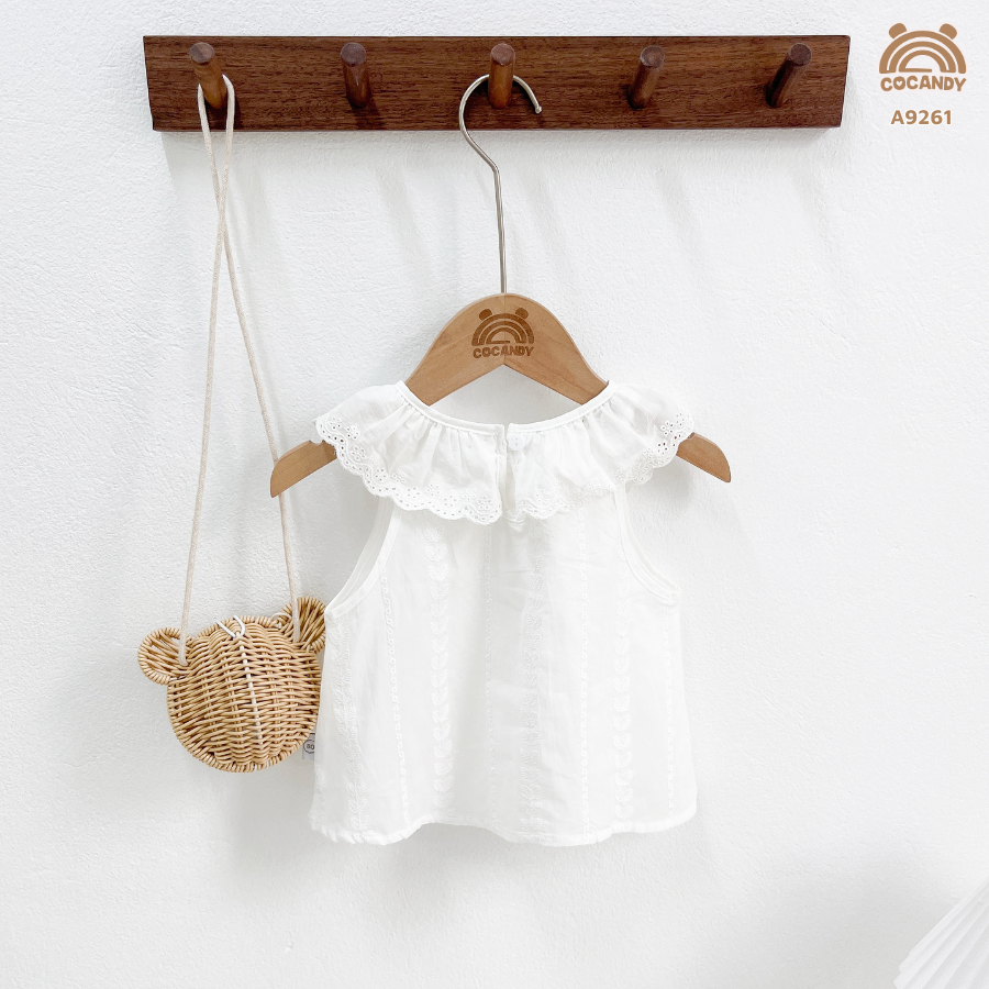 Áo cộc TRẮNG sát nách cổ bèo ren thêu_thumbnail_2