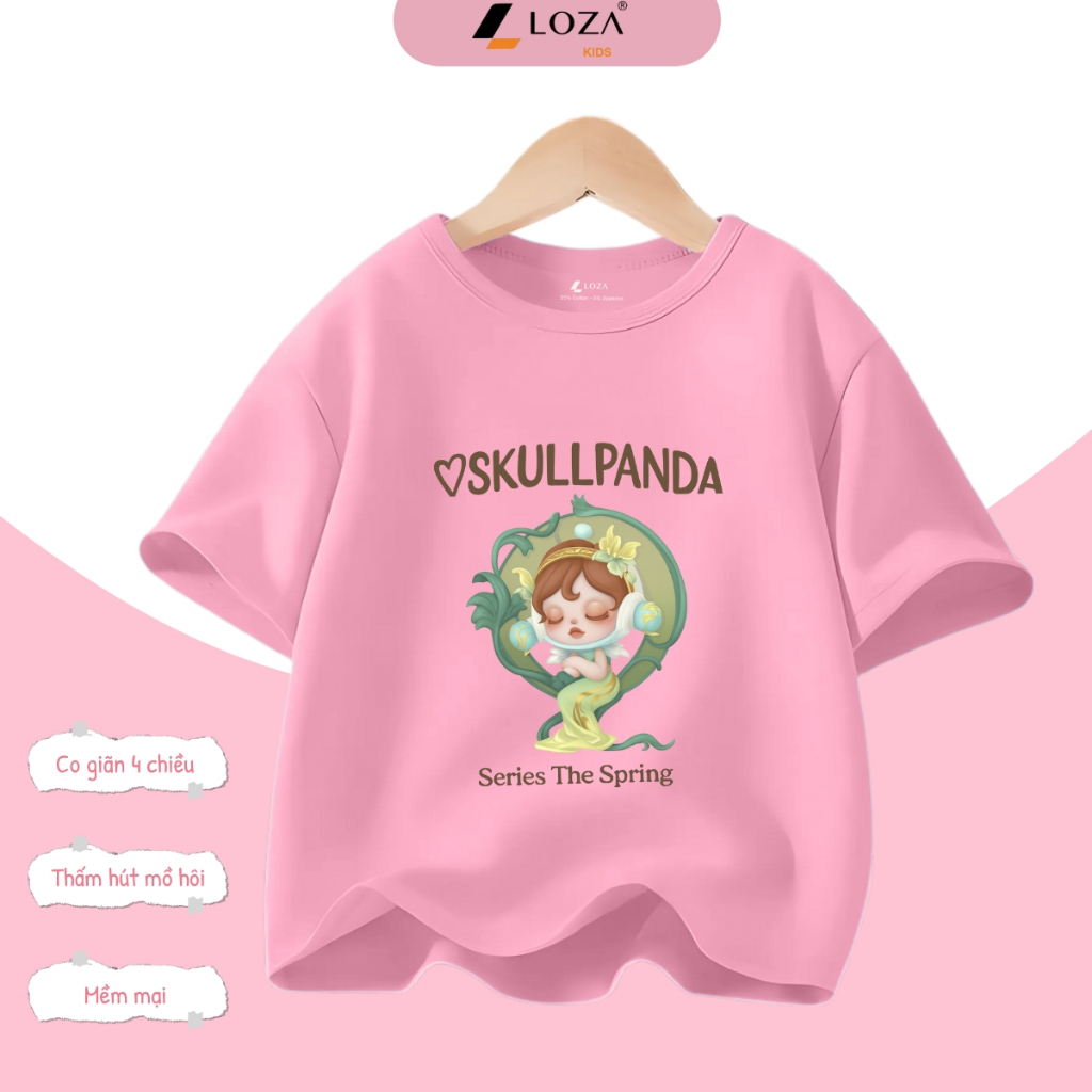 Áo thun bé gái in hình BST SKULLPANDA Hot trend - Loza Kids AT006_thumbnail_9