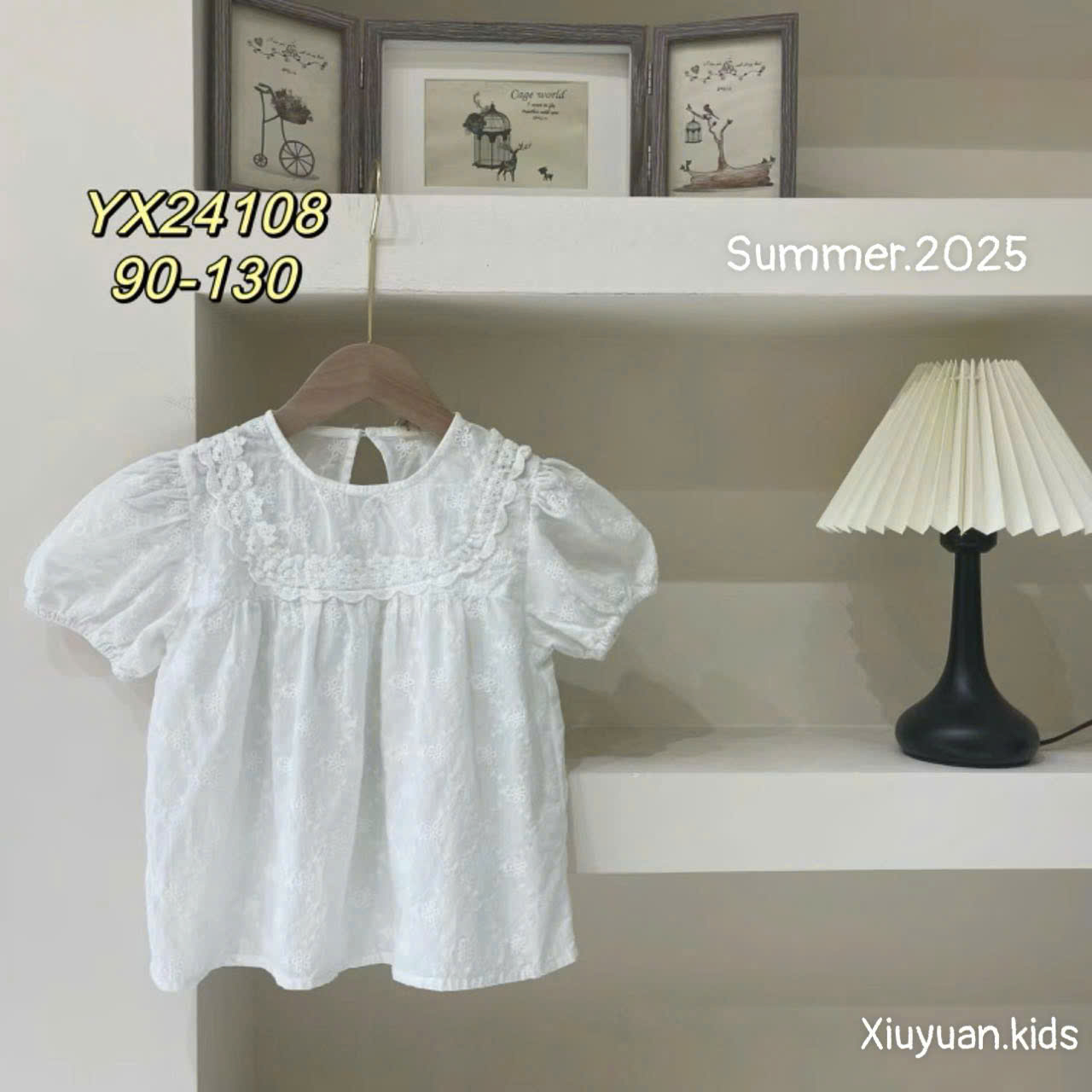 (A1) Áo Babydoll Tay Phồng Cổ tròn Phong Cách Hàn Quốc Cho Bé Gái Mẫu Mới Xuân Hè QCCC 2025