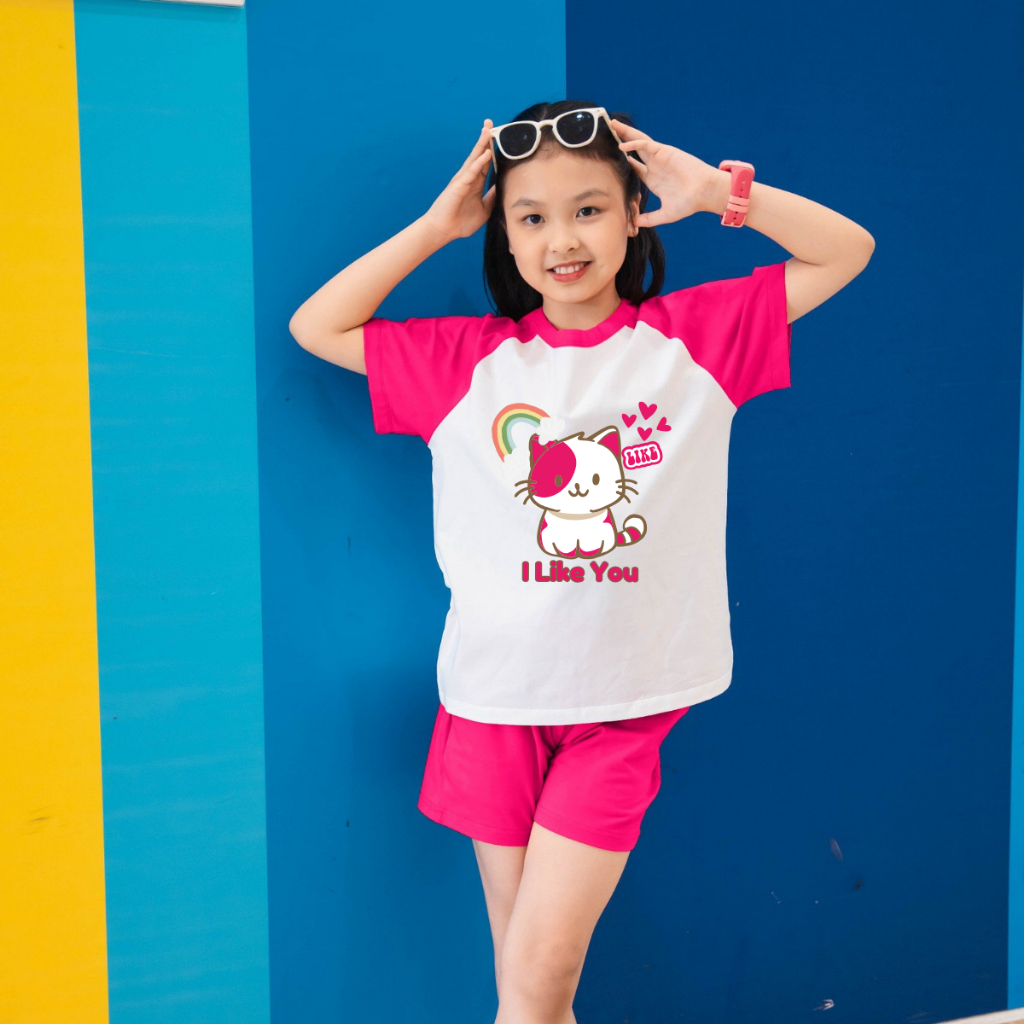 Bộ quần áo bé gái  phối màu in hình nhiều mẫu - Loza G0184_thumbnail_0