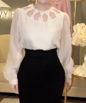 Áo Tơ Trơn Cổ Nơ_thumbnail_1