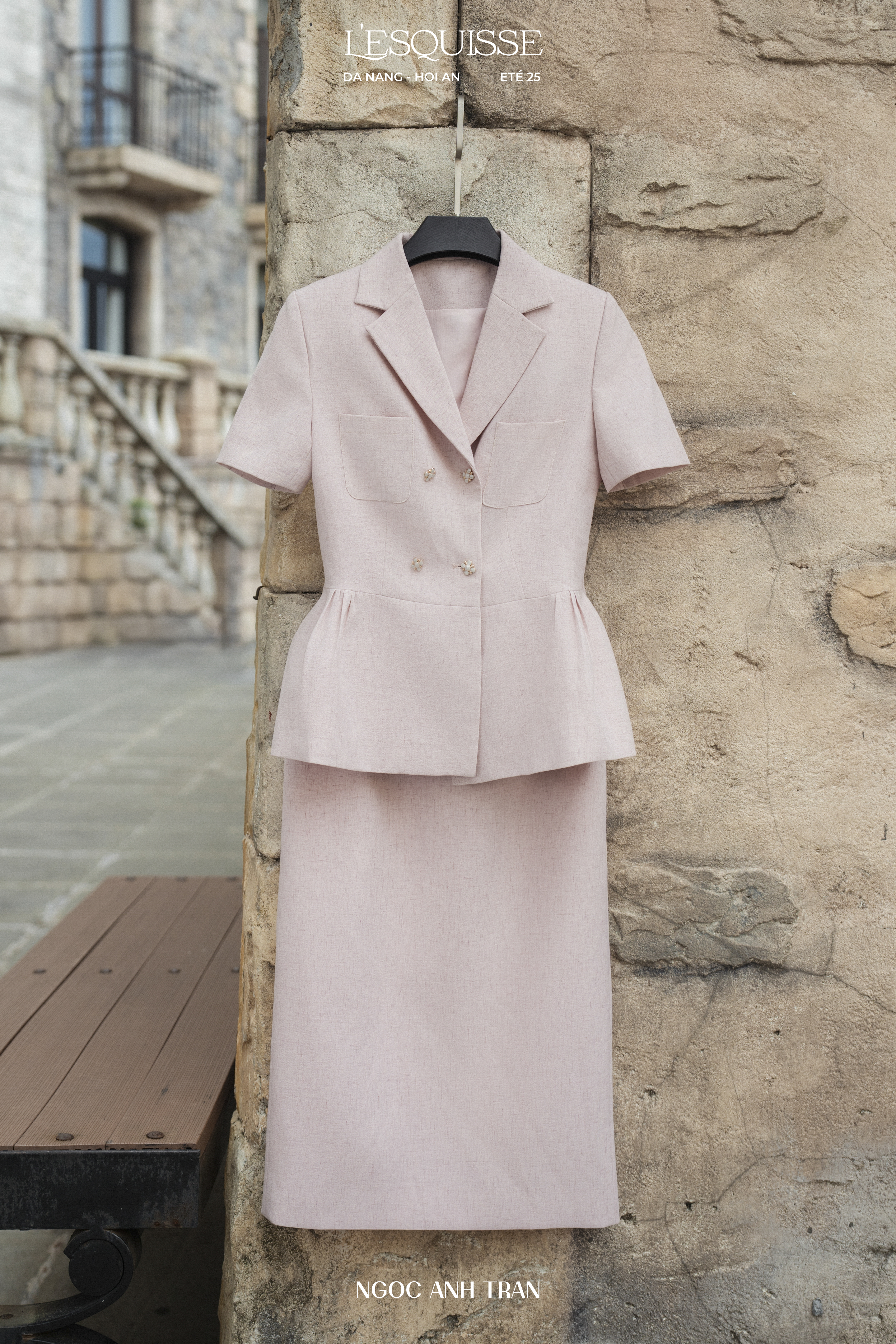 A190 - Set áo kiểu Tiểu Vân kèm chân váy hồng tiêu_thumbnail_4