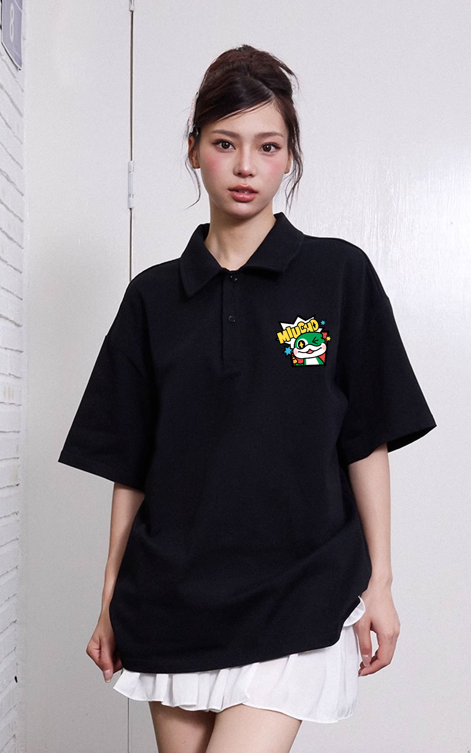Áo polo tết nam nữ form rộng có cổ vải cotton thoáng mát local brand PLD1740 Miucho in mix_thumbnail_2