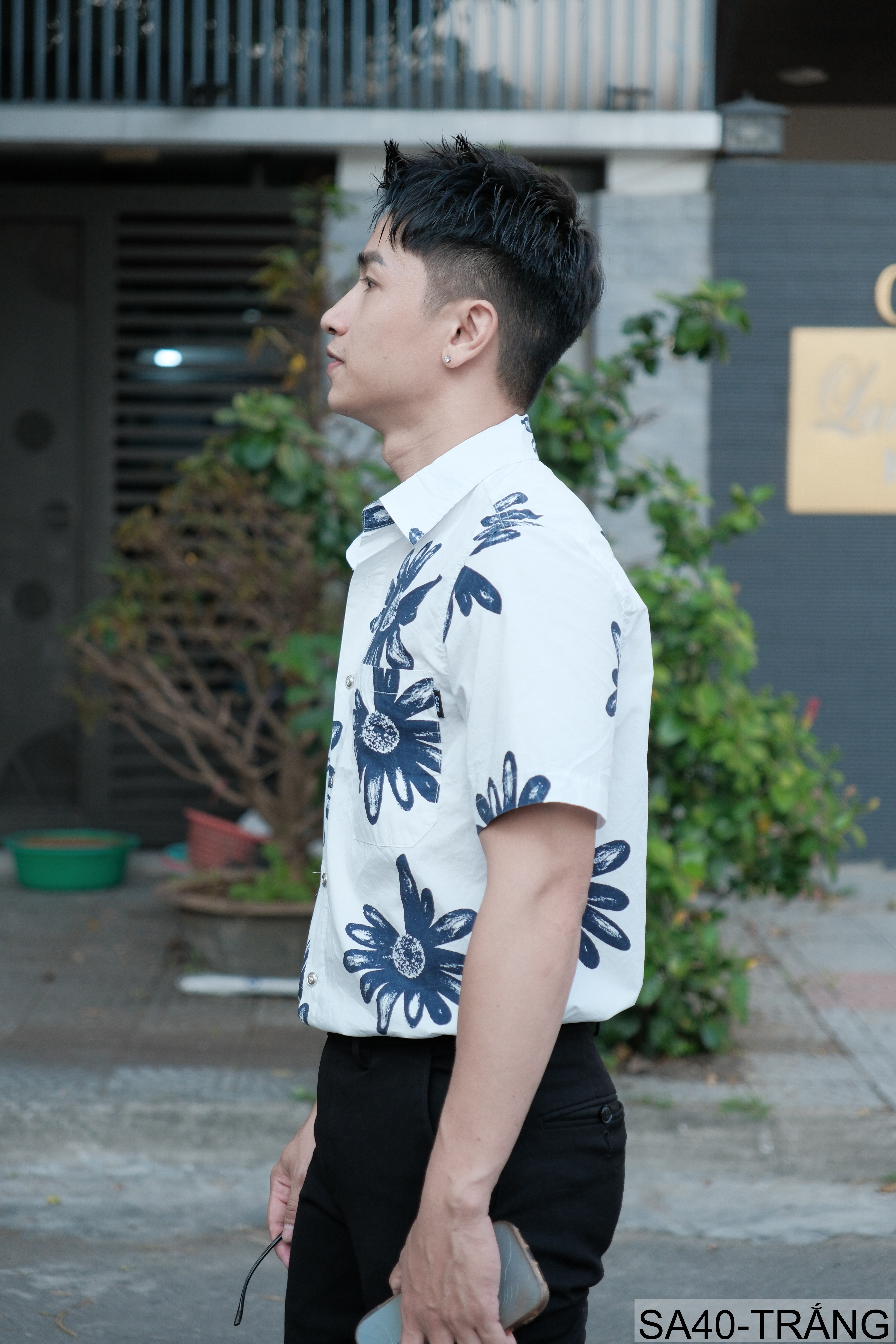 SA40 - Áo sơ mi nam tay ngắn họa tiết hoa cúc, phong cách Hàn Quốc, chất cotton thoáng mát_thumbnail_3