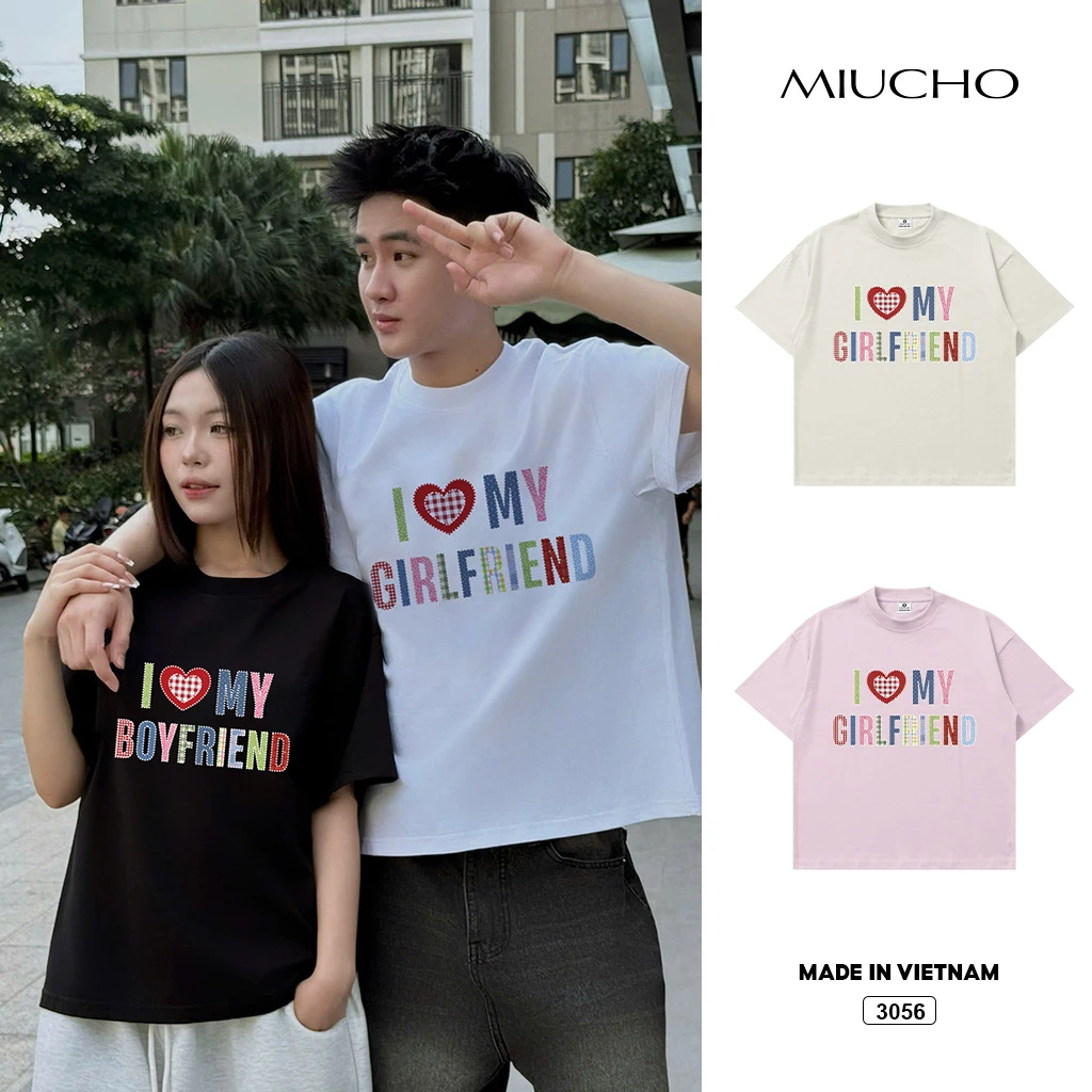 Áo thun boxy couple cặp đôi Miucho 3055