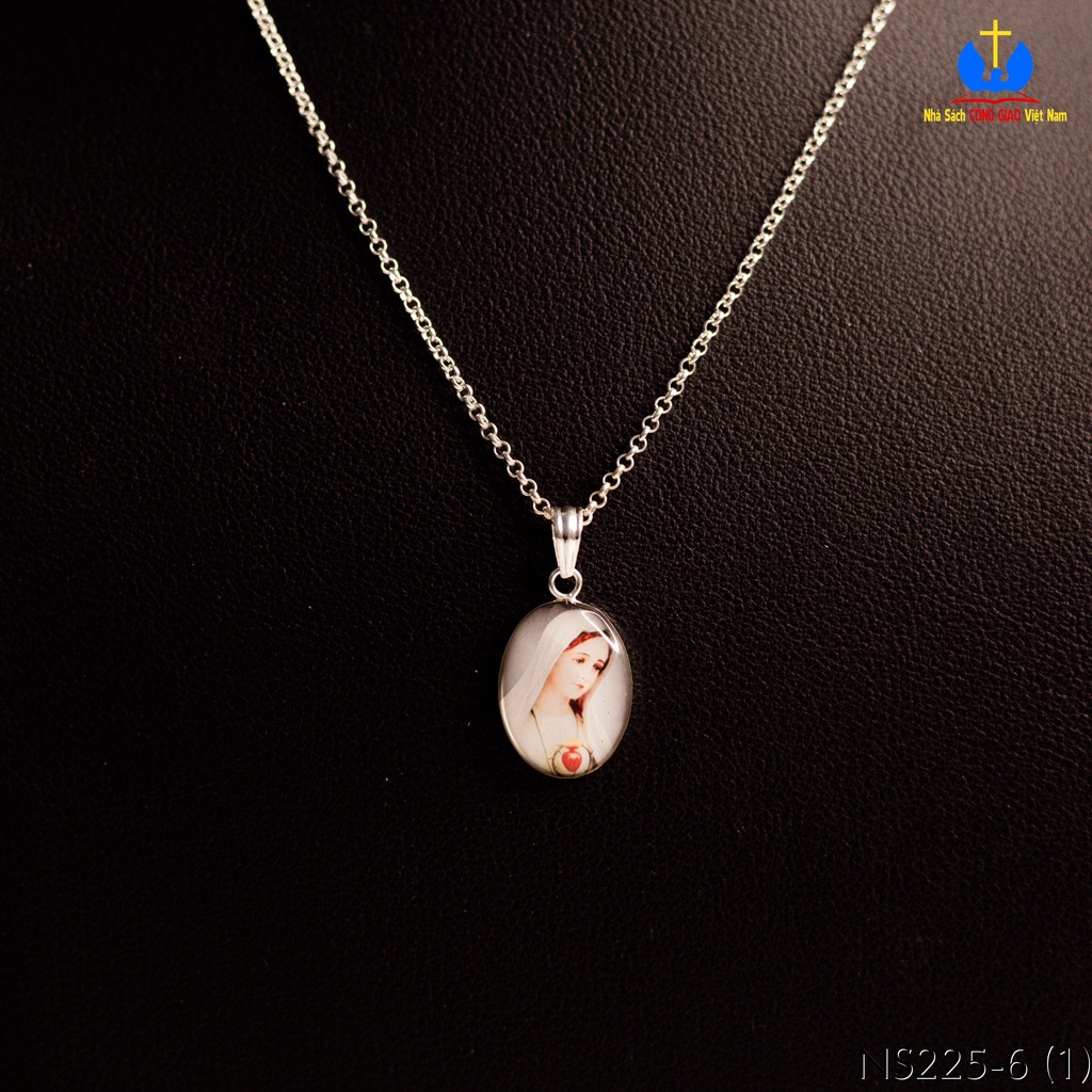 Mẫu ảnh bạc Đức Mẹ Maria - Mặt dây chuyền NS225-6 In hình theo yêu cầu - Quà tặng Công Giáo_thumbnail_0