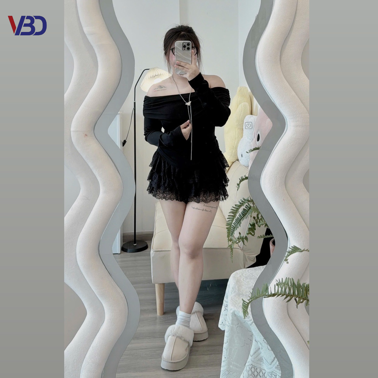 Áo thun trễ vai tay dài bigsize AT025 dành cho nàng béo mập từ 55-90kg_thumbnail_6