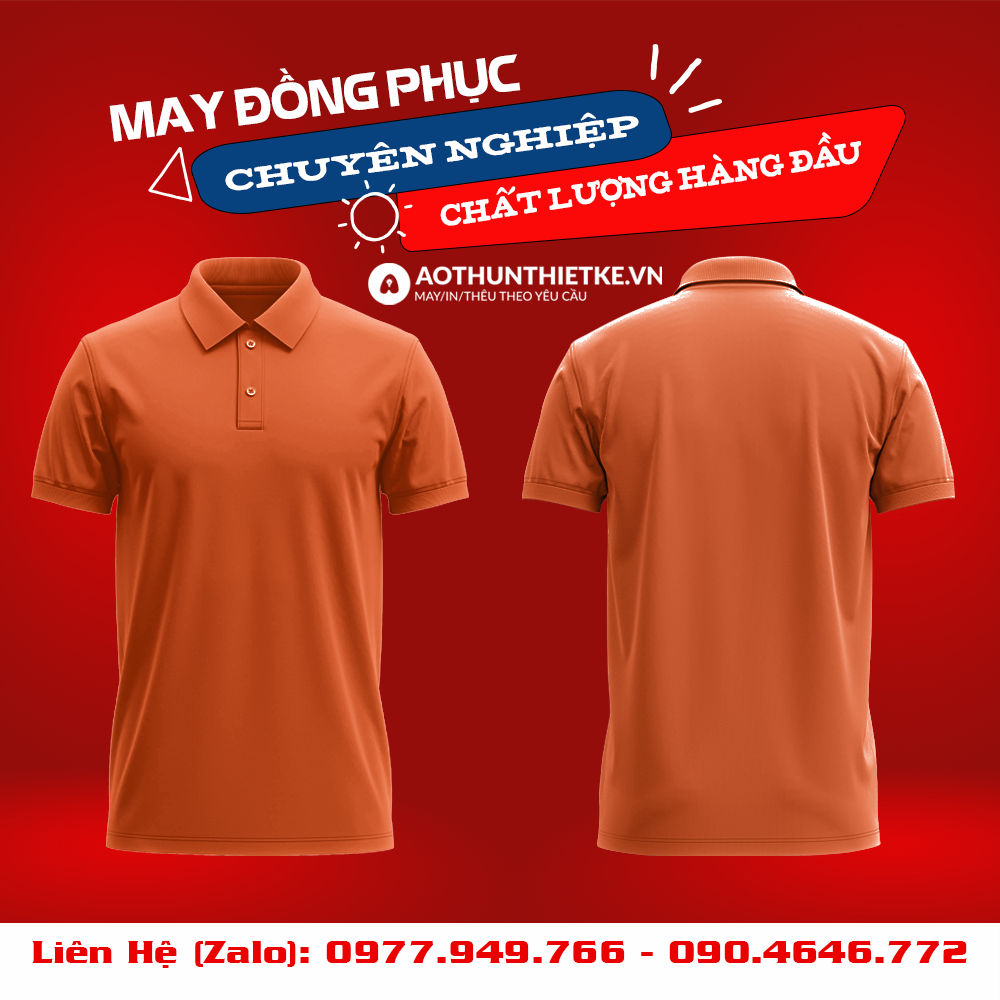Áo Đồng Phục Polo Basic Cam_thumbnail_0