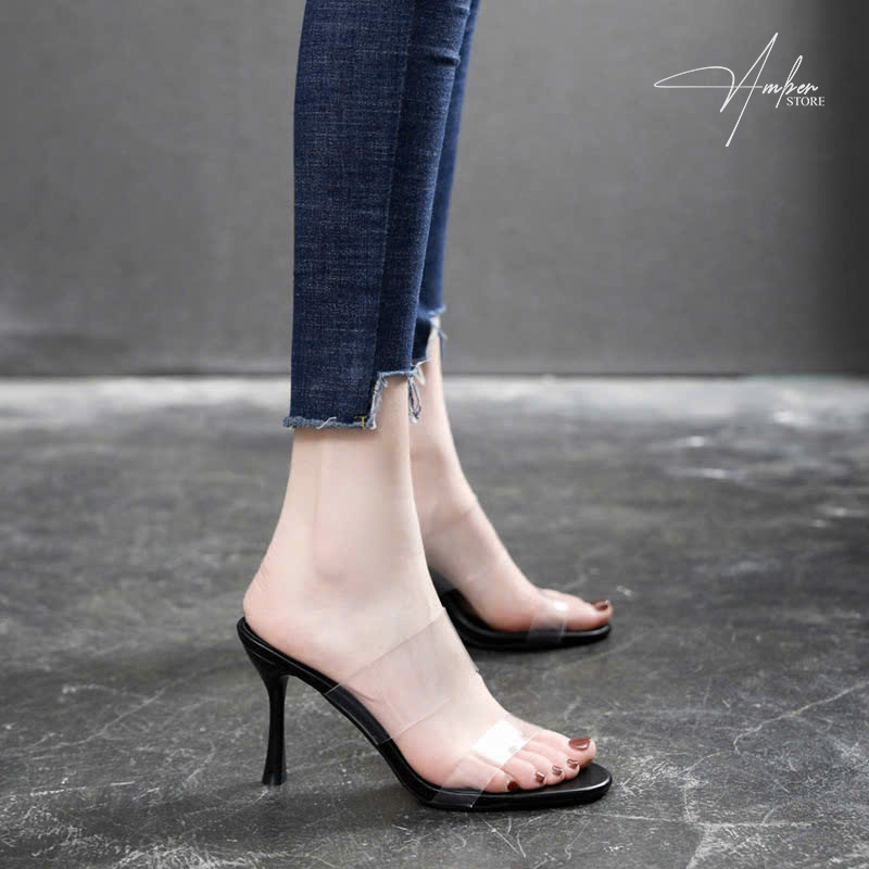 Giày Cao Gót Nữ Quai Trong Suốt Gót Nhọn - CG10