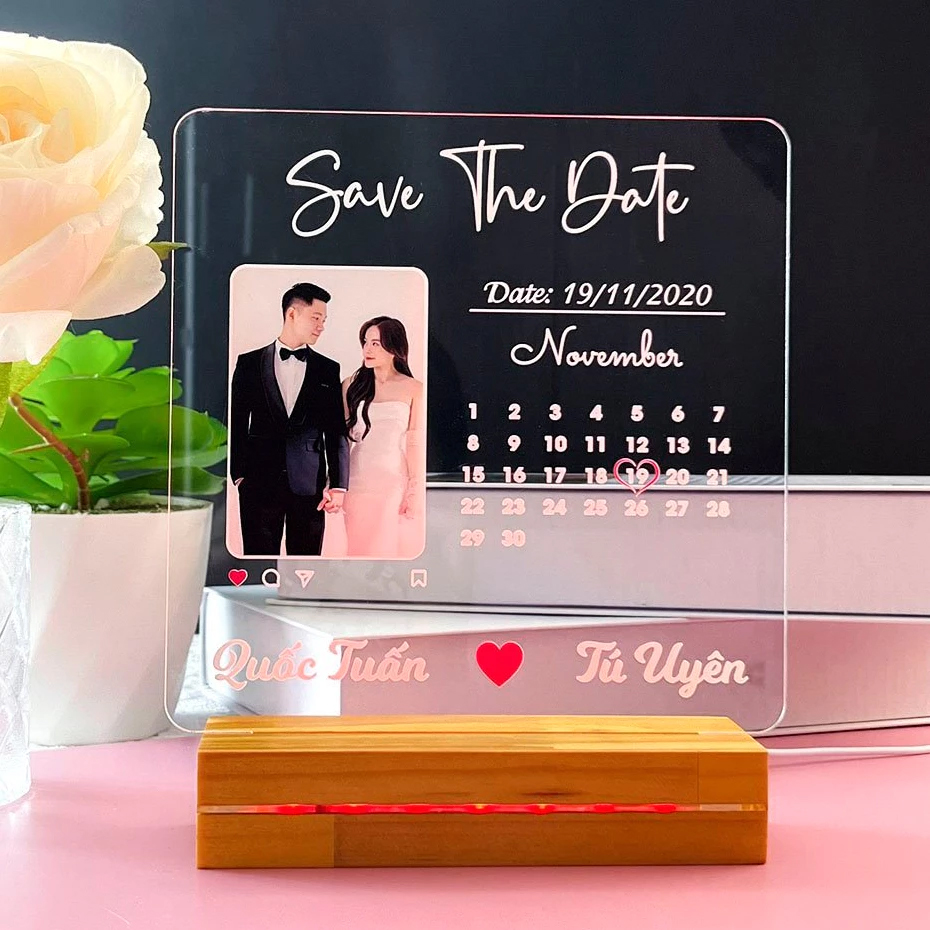 Đèn ngủ led 3D in theo yêu cầu Decor phòng, Món quà ý nghĩa cho sinh nhật, tình yêu, bạn bè, Valentine, các dịp đặc biệt  Đèn Led 3D Lịch Kỉ Niệm Thiết Kế Và In Ảnh Theo Yêu Cầu_thumbnail_3