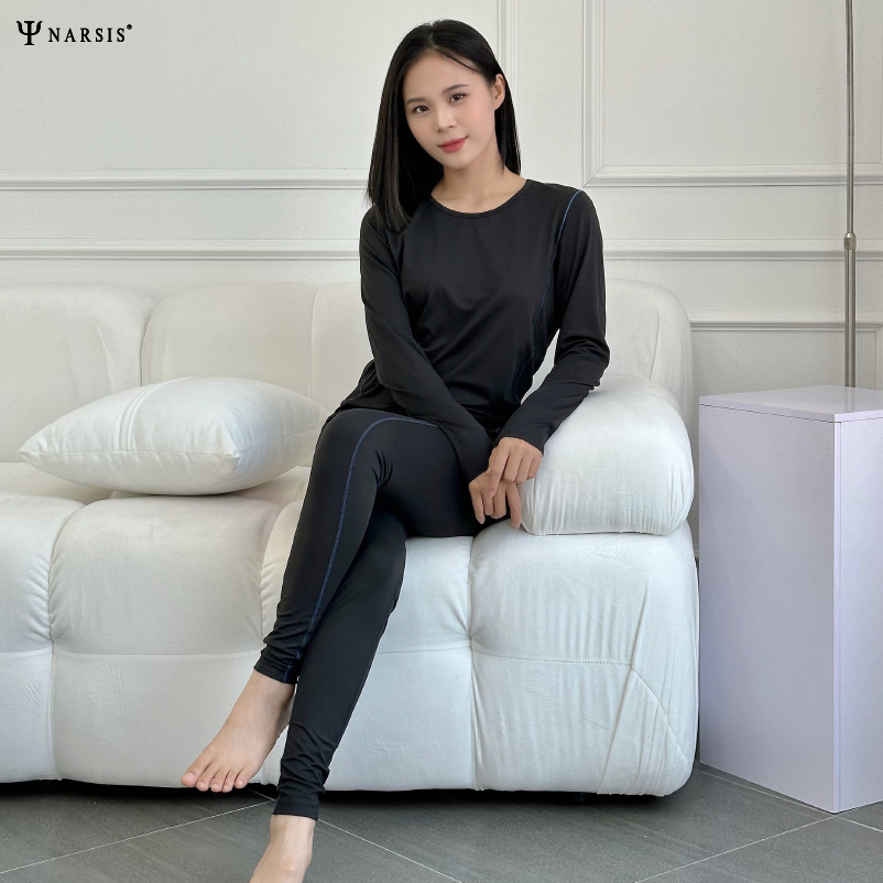 SET BỘ THỂ THAO GIỮ NHIỆT NỮ CHẤT LIỆU ẤM ÁP CO GIÃN 4 CHIỀU CẠP CAO TÔN DÁNG BLACK LAPIS COLOR H..._thumbnail_3