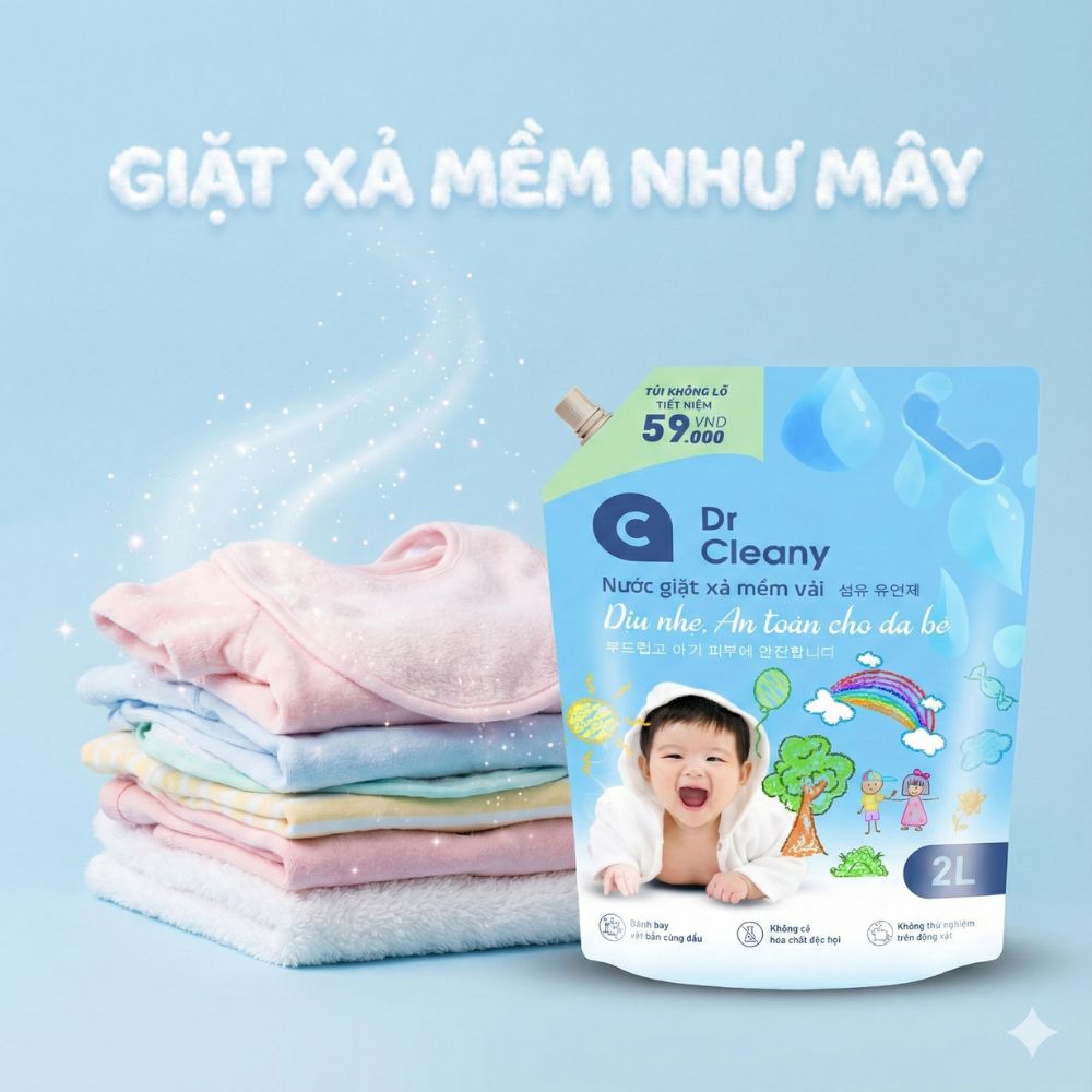Nước Giặt Xả Cho Bé Dr. Cleany 2kg - Dịu Nhẹ, An Toàn Cho Da Nhạy Cảm_thumbnail_6