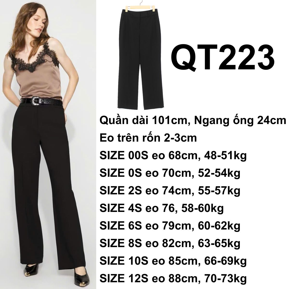 QT223 - Quần tây đen