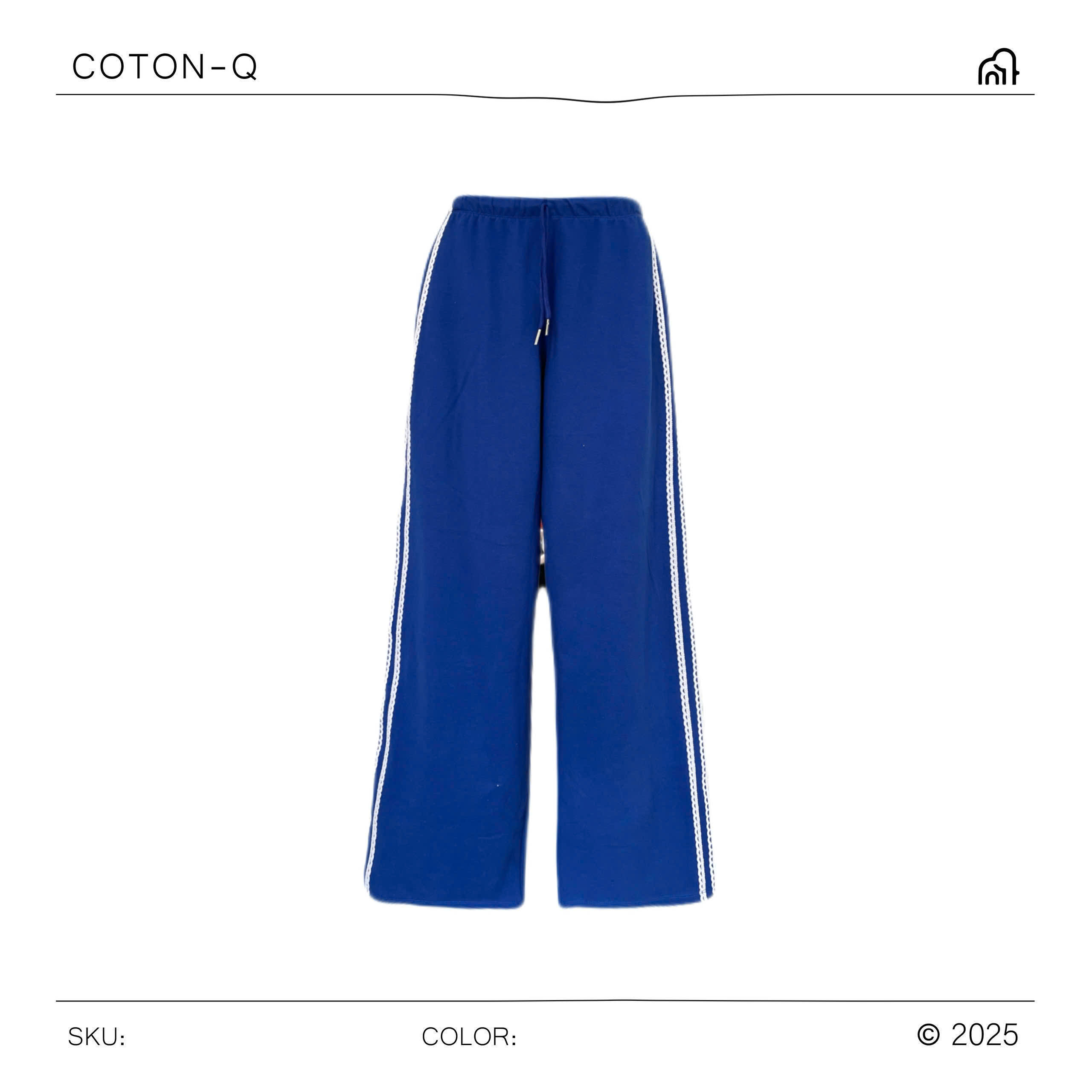 HQ209 Quần dài lưng thun phối viền ( XANH )