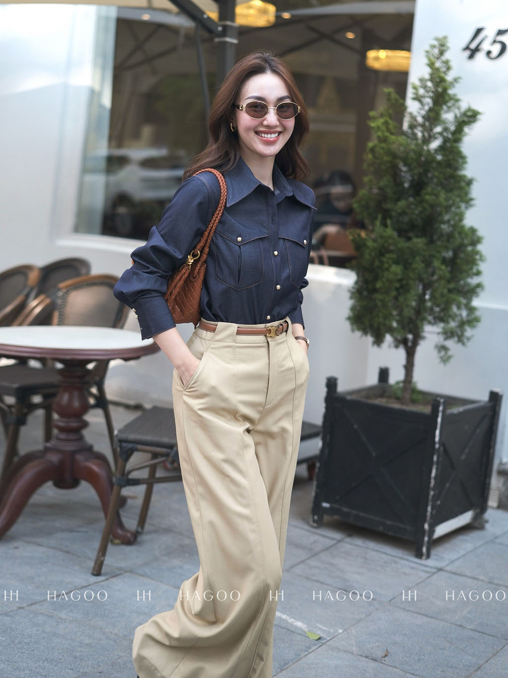 Quần suông đỉa liền thân phối đáp quần HAGOO_thumbnail_3