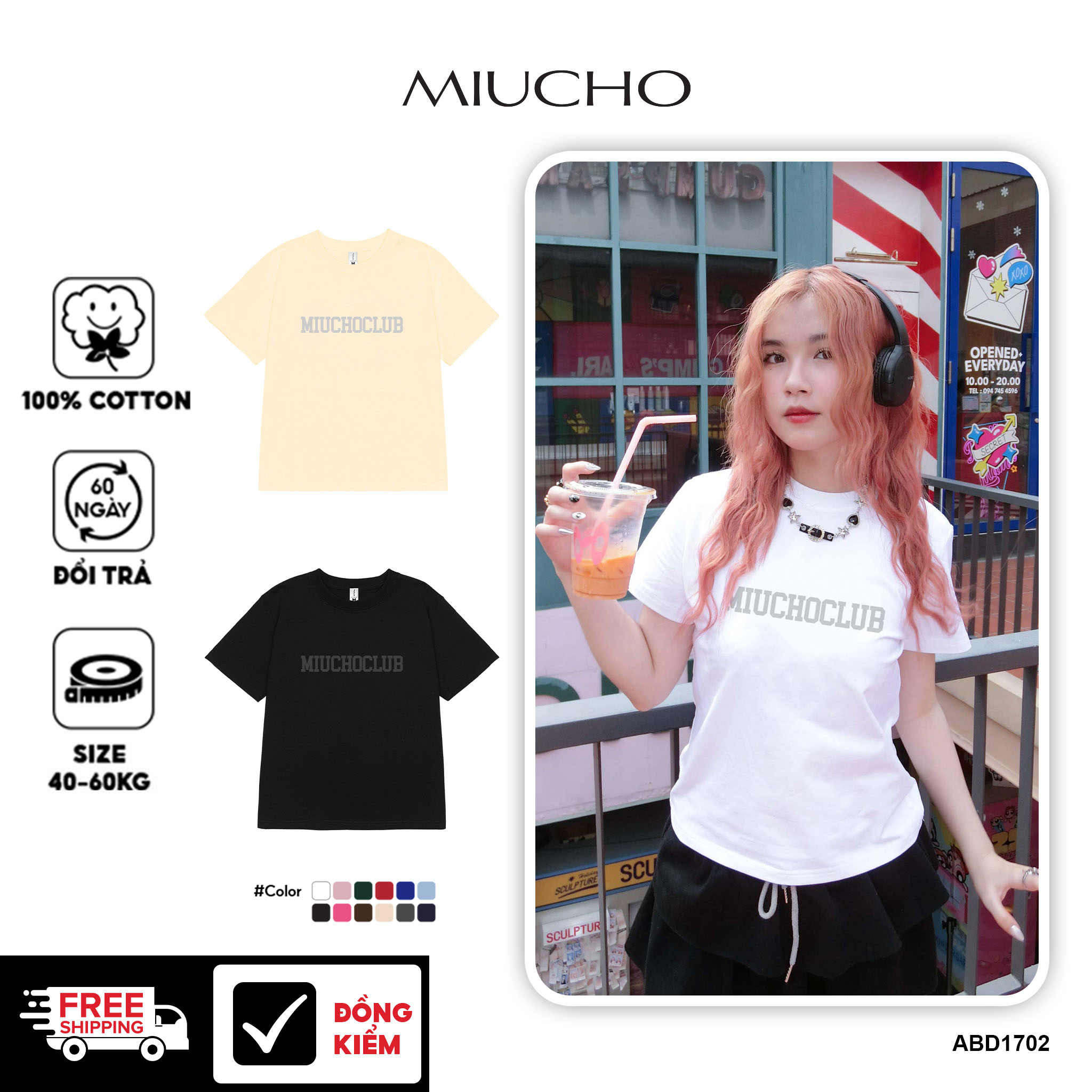 Áo baby tee ôm chất vải cotton co giãn 4 chiều thoáng mát ABD1702 Miucho in basic_thumbnail_1