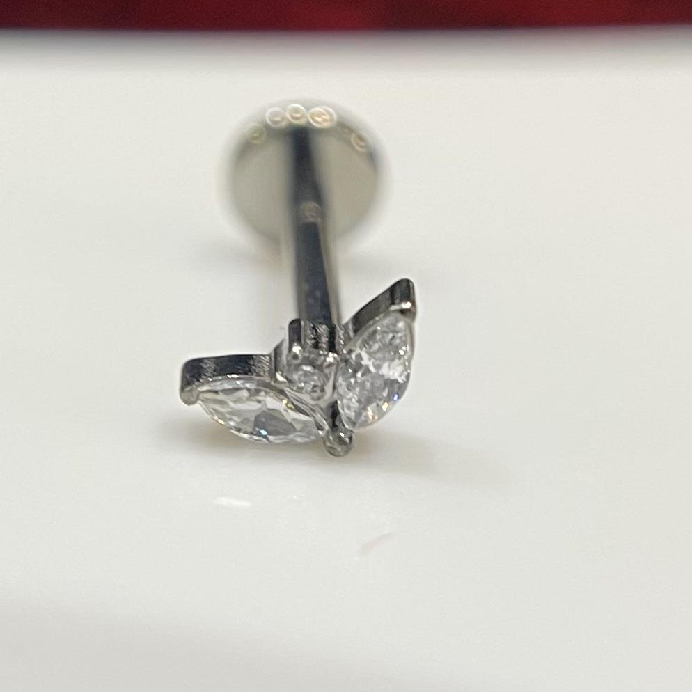 Khuyên kiểu titan 2 lá nhỏ