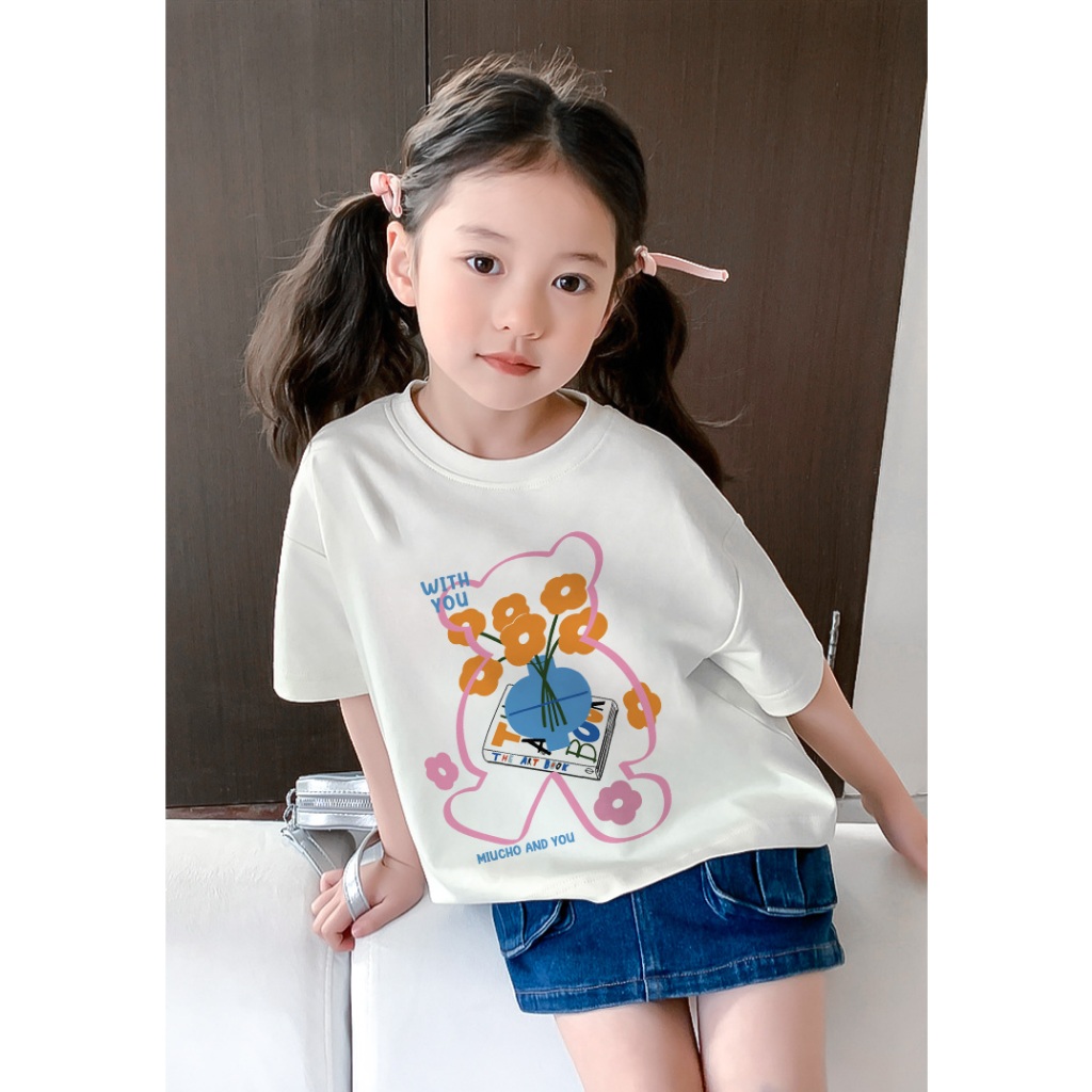 Áo thun cho bé gái cute form rộng AED1100 Miucho Kid tay ngắn cổ tròn style hàn quốc in mix_thumbnail_3