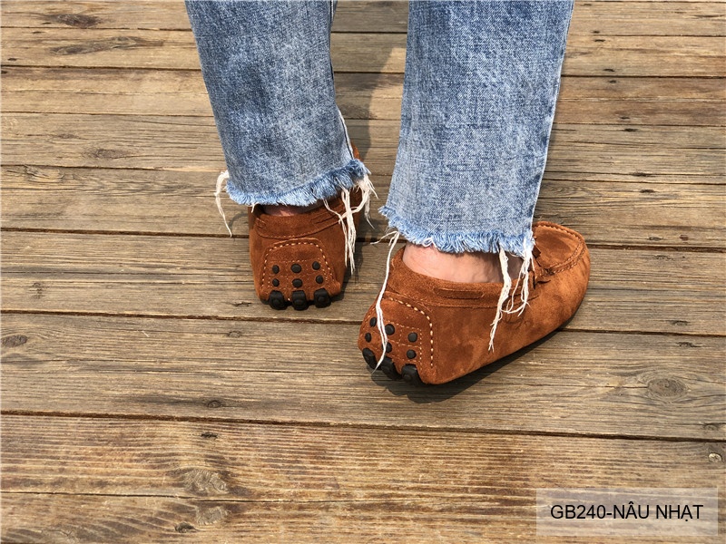 GB240 - Giày lười nam da heo kiểu Anh, đế bệt êm chân, phối nơ bướm thanh lịch_thumbnail_30