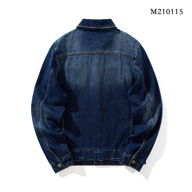 Áo khoác denim viền đỏ tai đỏ wash wash denim nam phong cách retro Nhật Bản cao cấp thường ngày thanh niên áo khoác