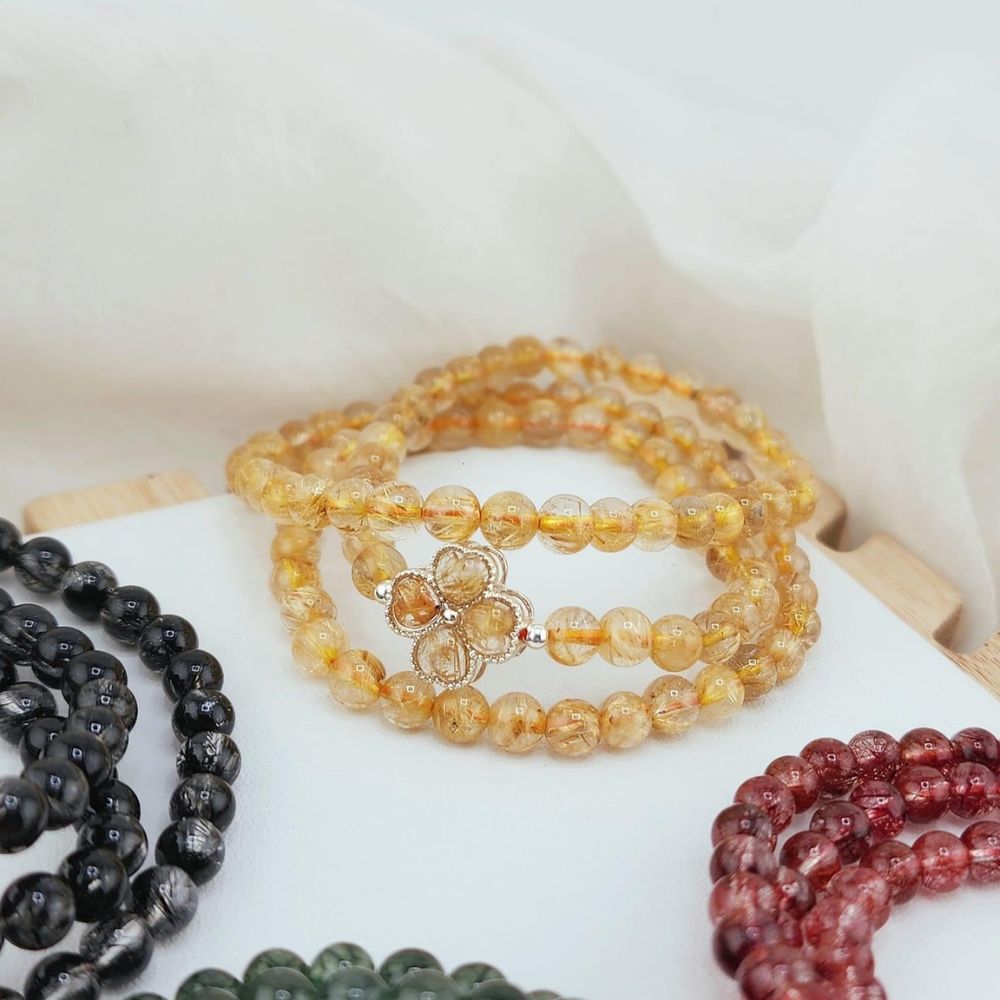 PT204 - Chuỗi vòng thạch anh mix cỏ 4 lá may mắn_thumbnail_2