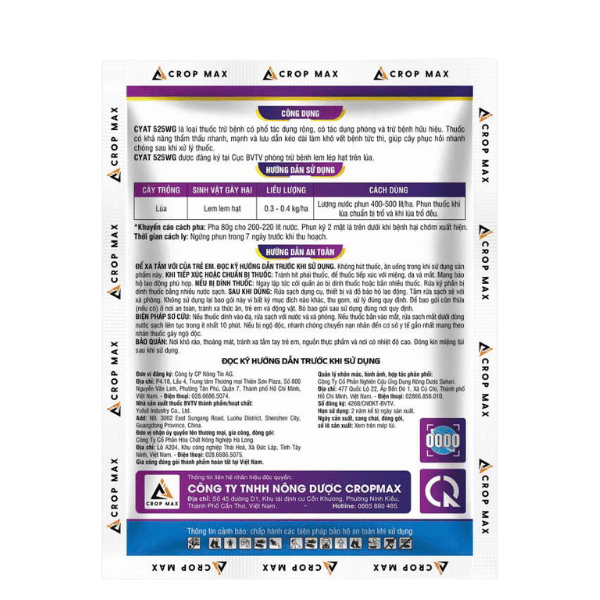 CYAT 525WG – Thuốc trừ bệnh phổ rộng, sạch bệnh nhanh, phục hồi cây mạnh