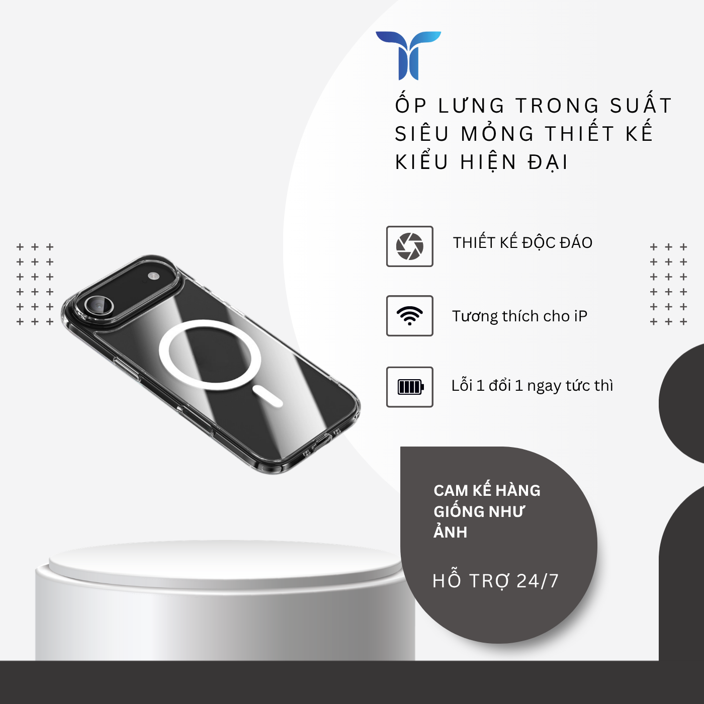 T-ECO SHOP | Ốp Lưng ip 17 Trong Suốt Siêu Mỏng – Vòng Từ Tính, Chống Sốc, Bảo Vệ Camera_thumbnail_1