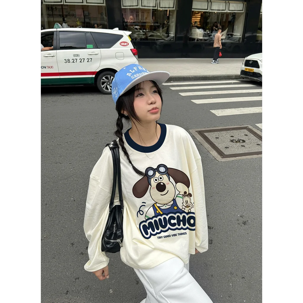 Áo thun boxy tay dài phối cổ Miucho 3122_thumbnail_4