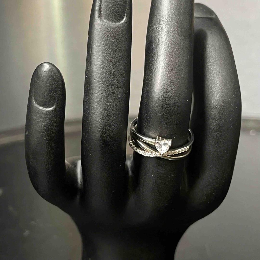 Nhẫn bạc xi kim xoắn 3 vòng kim cương hạt size 7._thumbnail_3