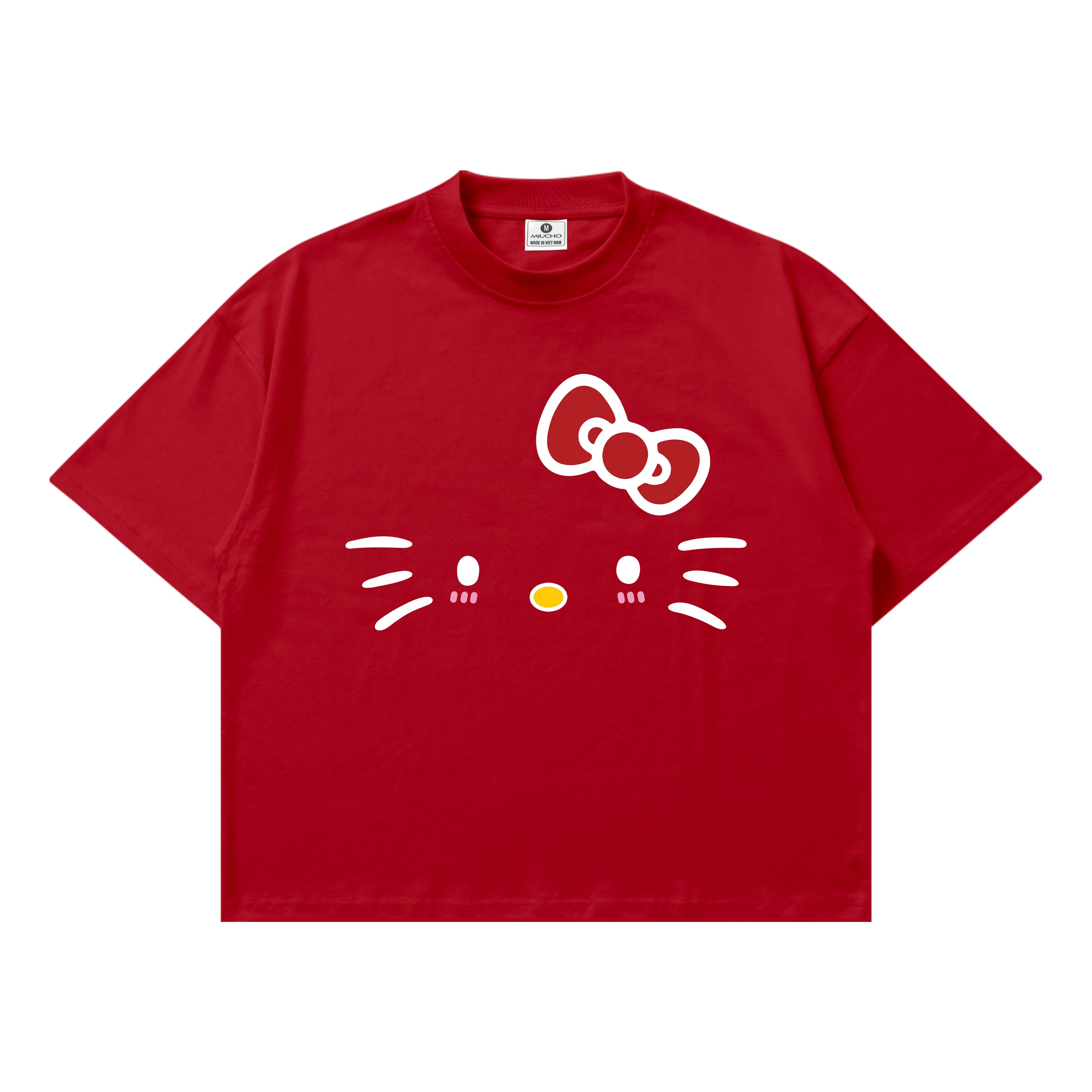 Áo thun couple form boxy Miucho vải cotton thoáng mát dày dặn phong cách Hàn Quốc hình Kitty 2776_thumbnail_12