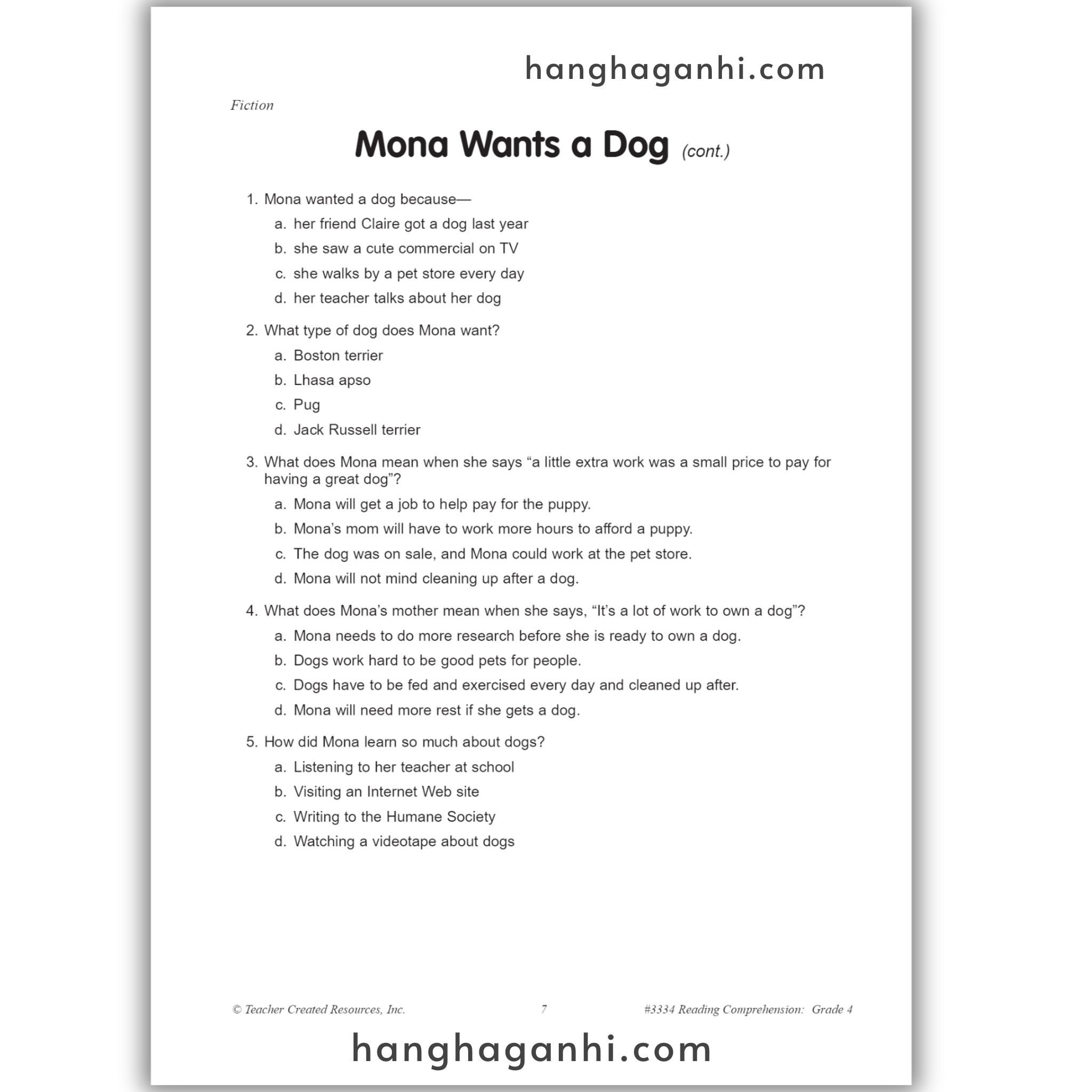 Reading Comprehension Grade 4 Teacher Created Resources, sách đọc hiểu lớp 4_thumbnail_14