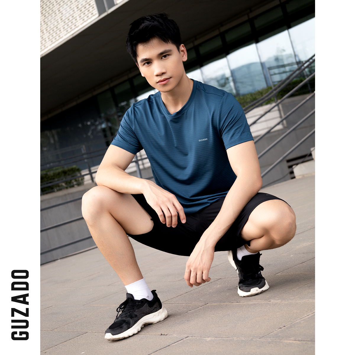 Áo Thun Coolmax Guzado Thiết Kế Basic Nam Tính Khỏe Khoắn GTS02