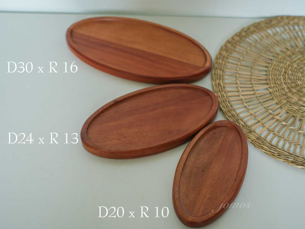 Khay gỗ hình elip 16x30cm J000390
