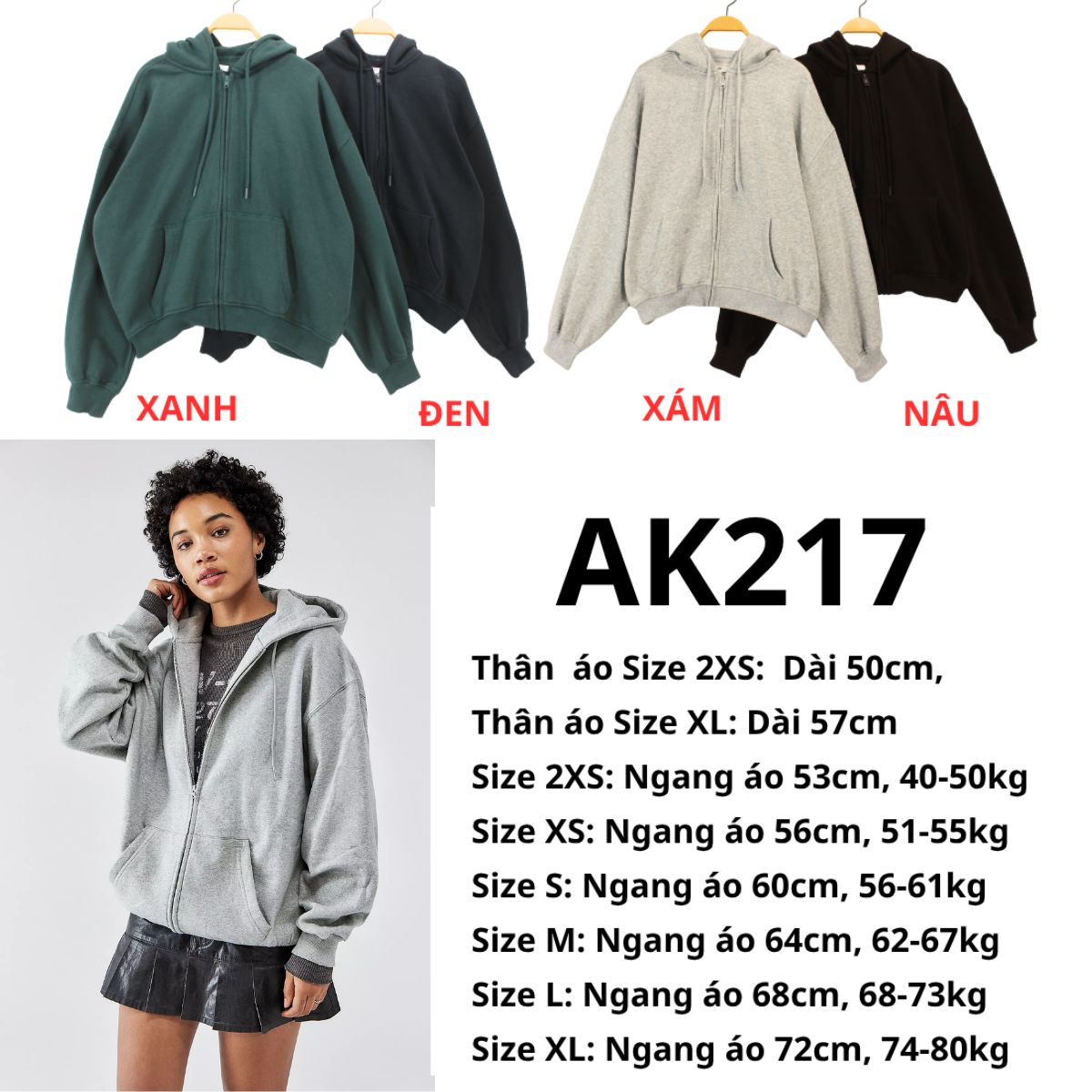 AK217 - Áo khoác nỉ BP
