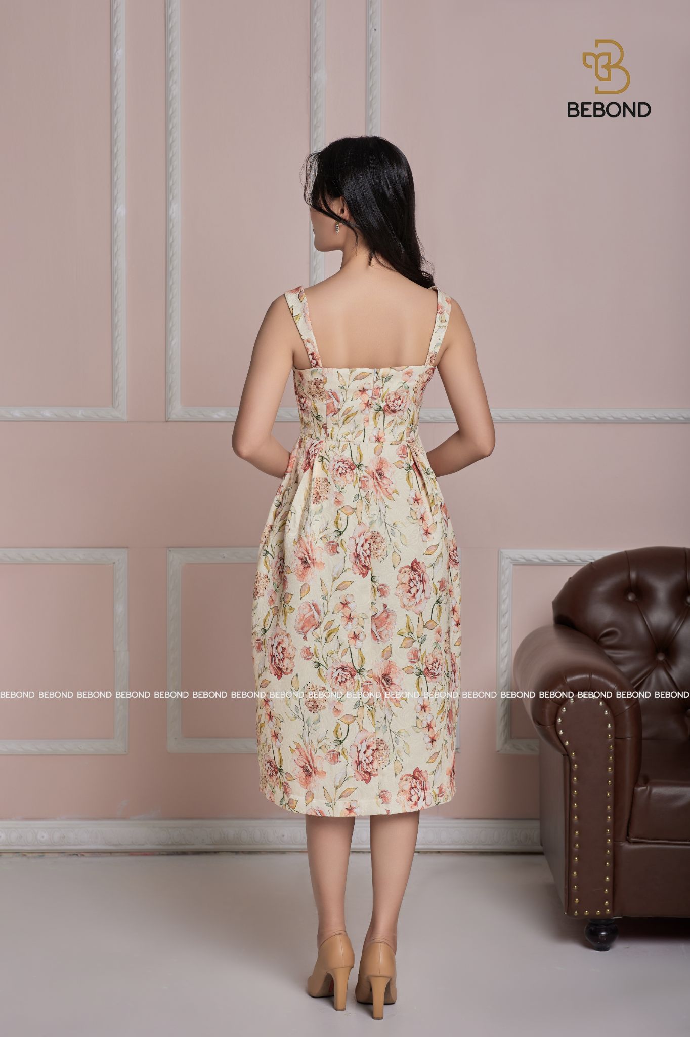 Váy hai dây gấm hoa hồng - Aurora Dress_thumbnail_1